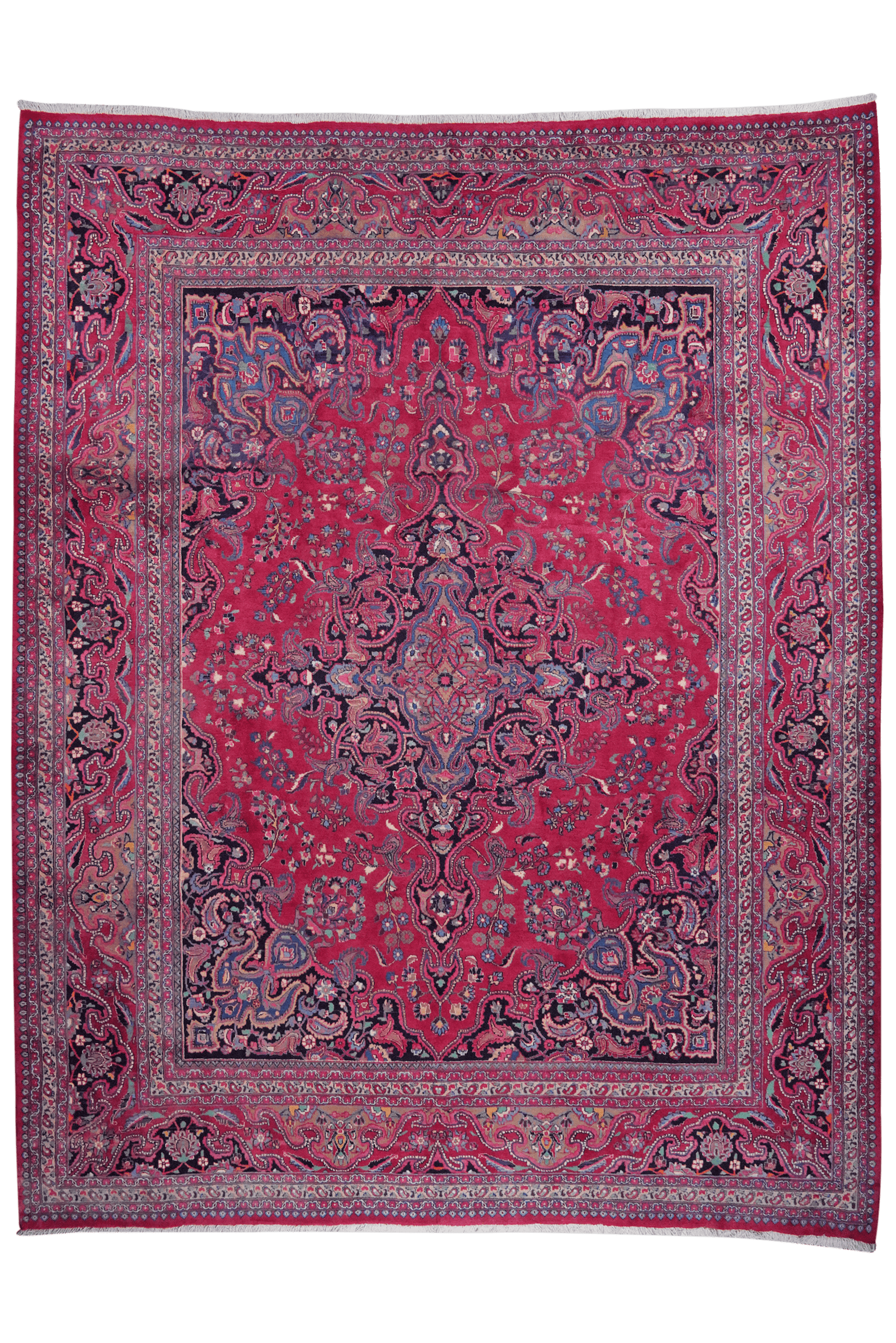 Mashad — Hand-knotted, 300x387 cm, Red, 100% Virgin Wool | Main view