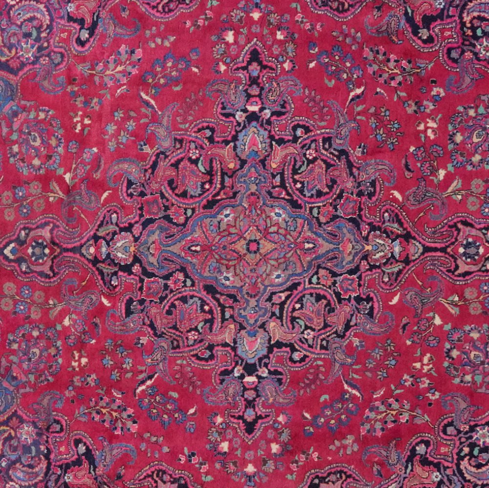 Mashad — Hand-knotted, 300x387 cm, Red, 100% Virgin Wool | View 4