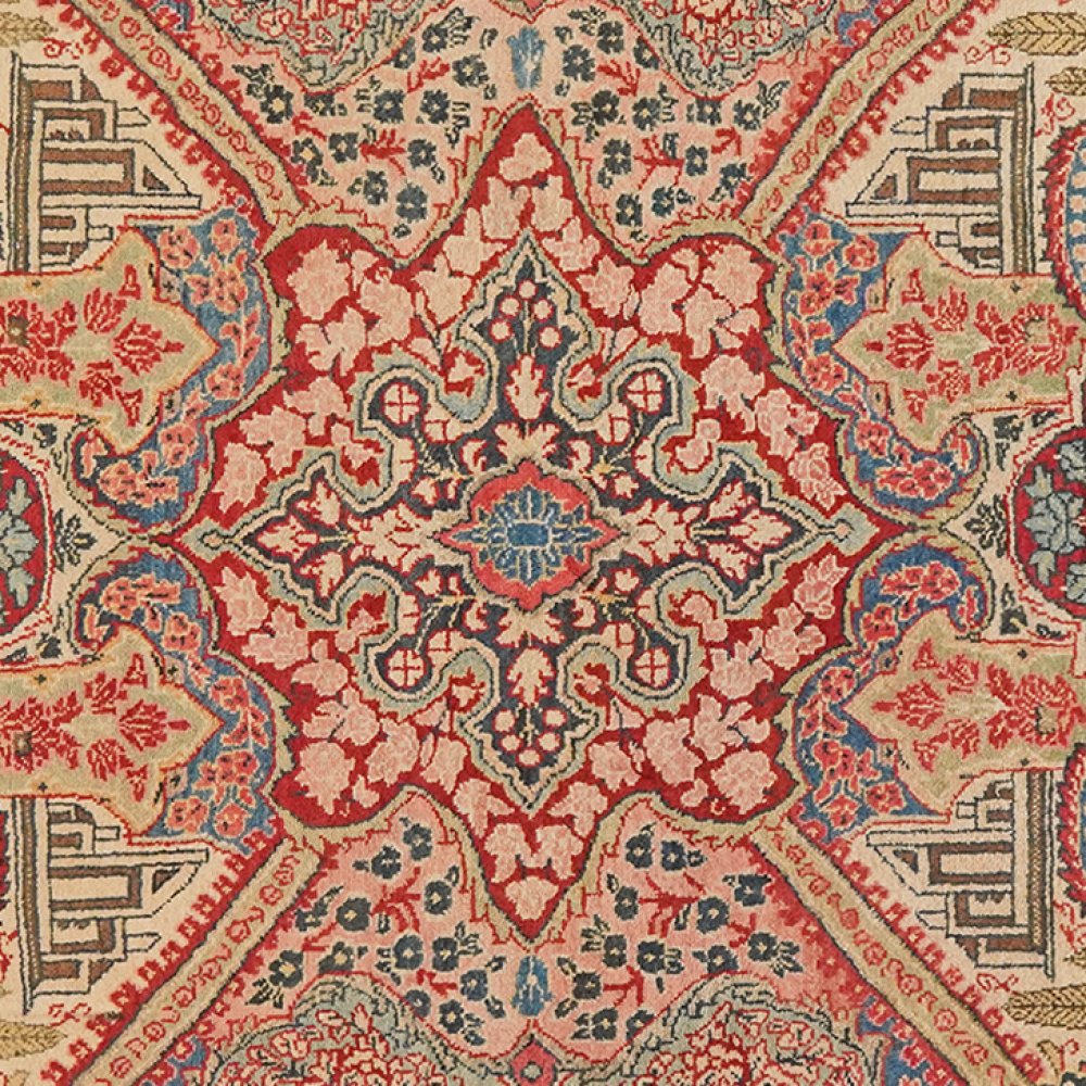 Sarough — Hand-knotted, 140x214 cm, Beige, 100% Virgin Wool | View 4