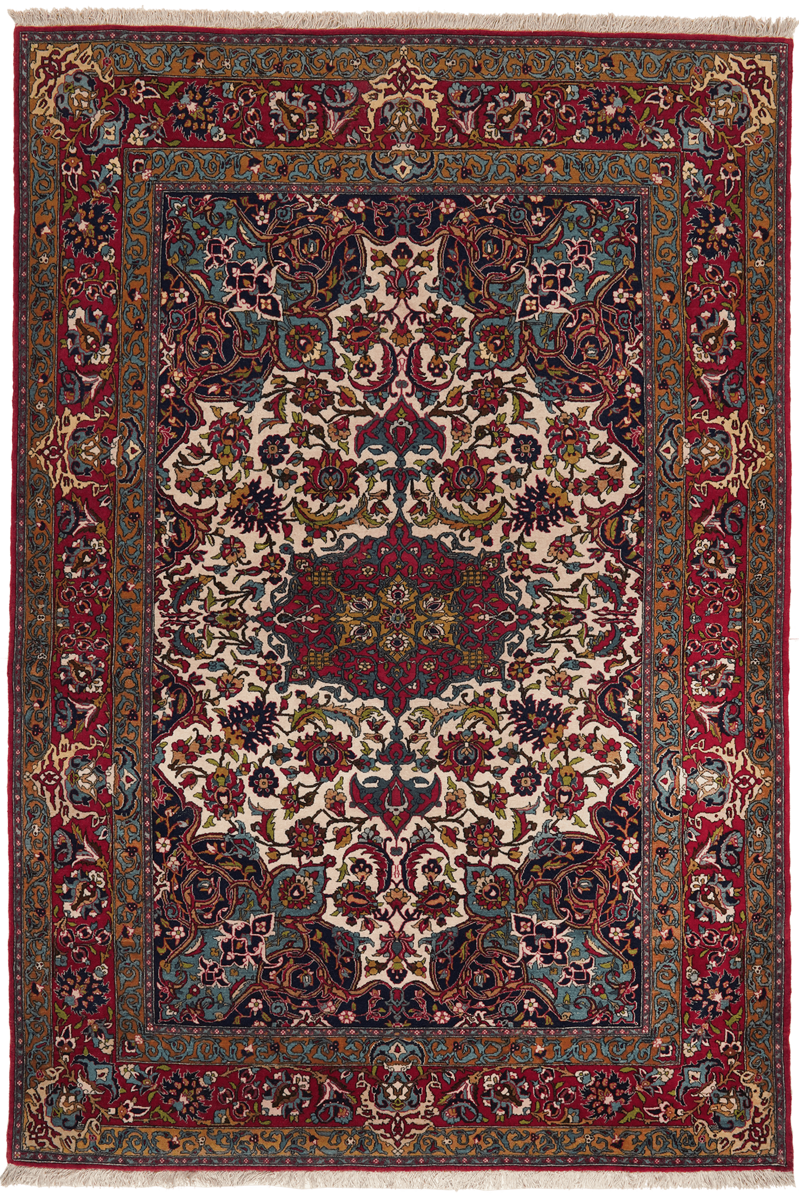 Isfahan — Hand-knotted, 144x219 cm, Beige, 100% Virgin Wool | Main view