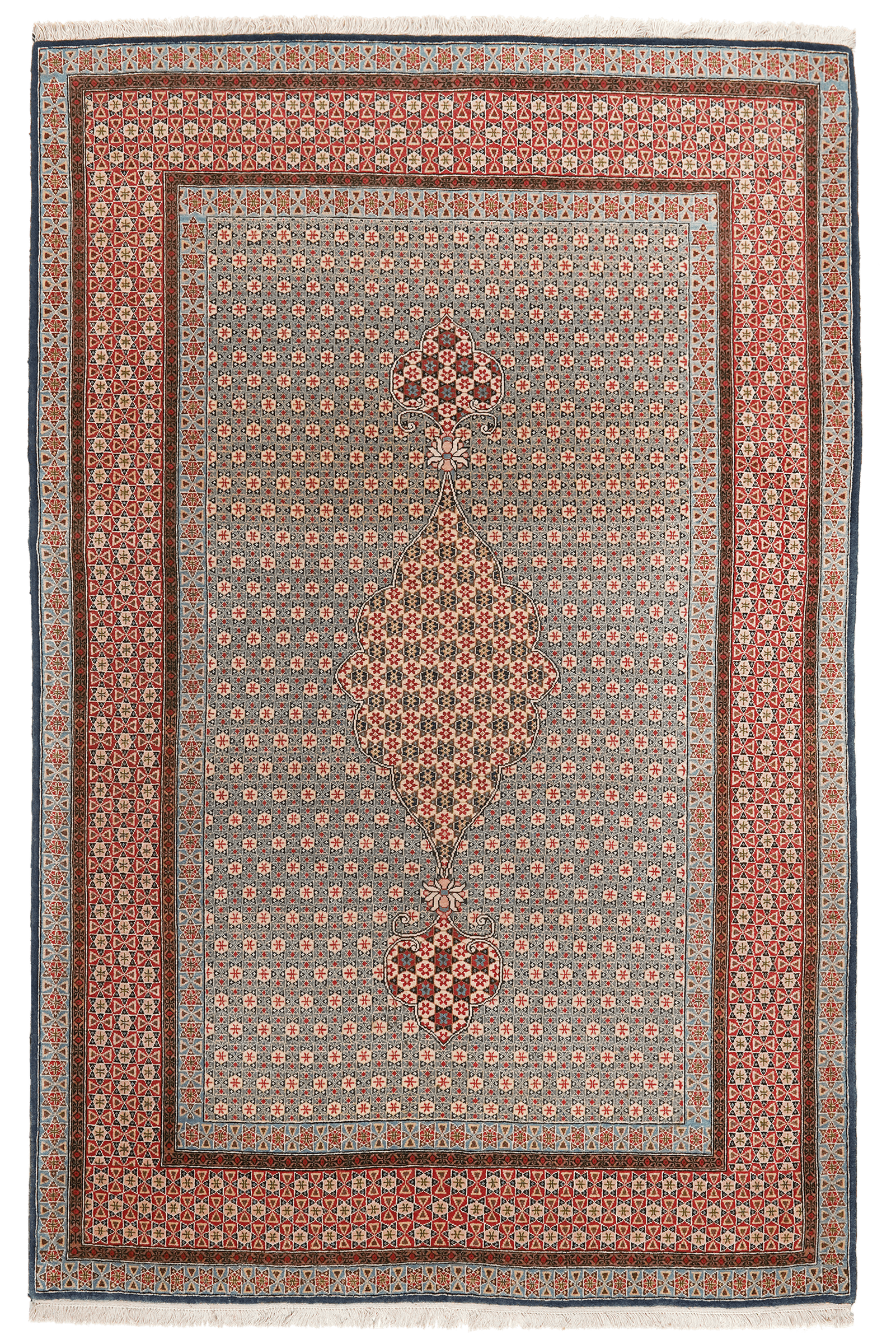 Ghoum — Hand-knotted, 140x218 cm, Blue, 100% Virgin Wool | Main view