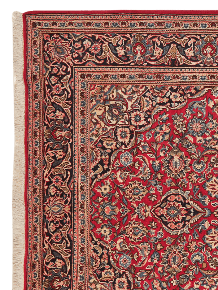 Kashan — Hand-knotted, 140x218 cm, Red, 100% Virgin Wool | View 3