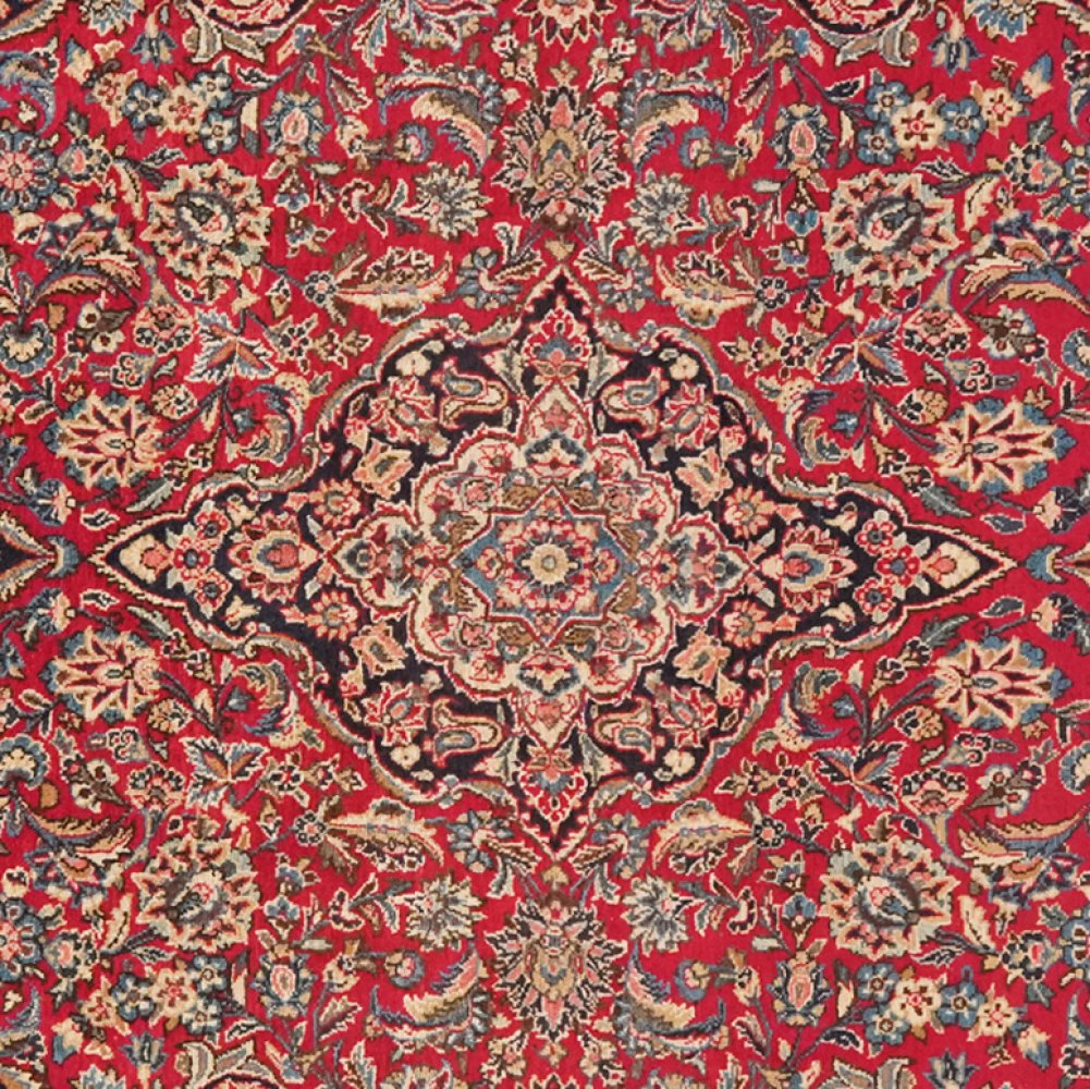 Kashan — Hand-knotted, 140x218 cm, Red, 100% Virgin Wool | View 4
