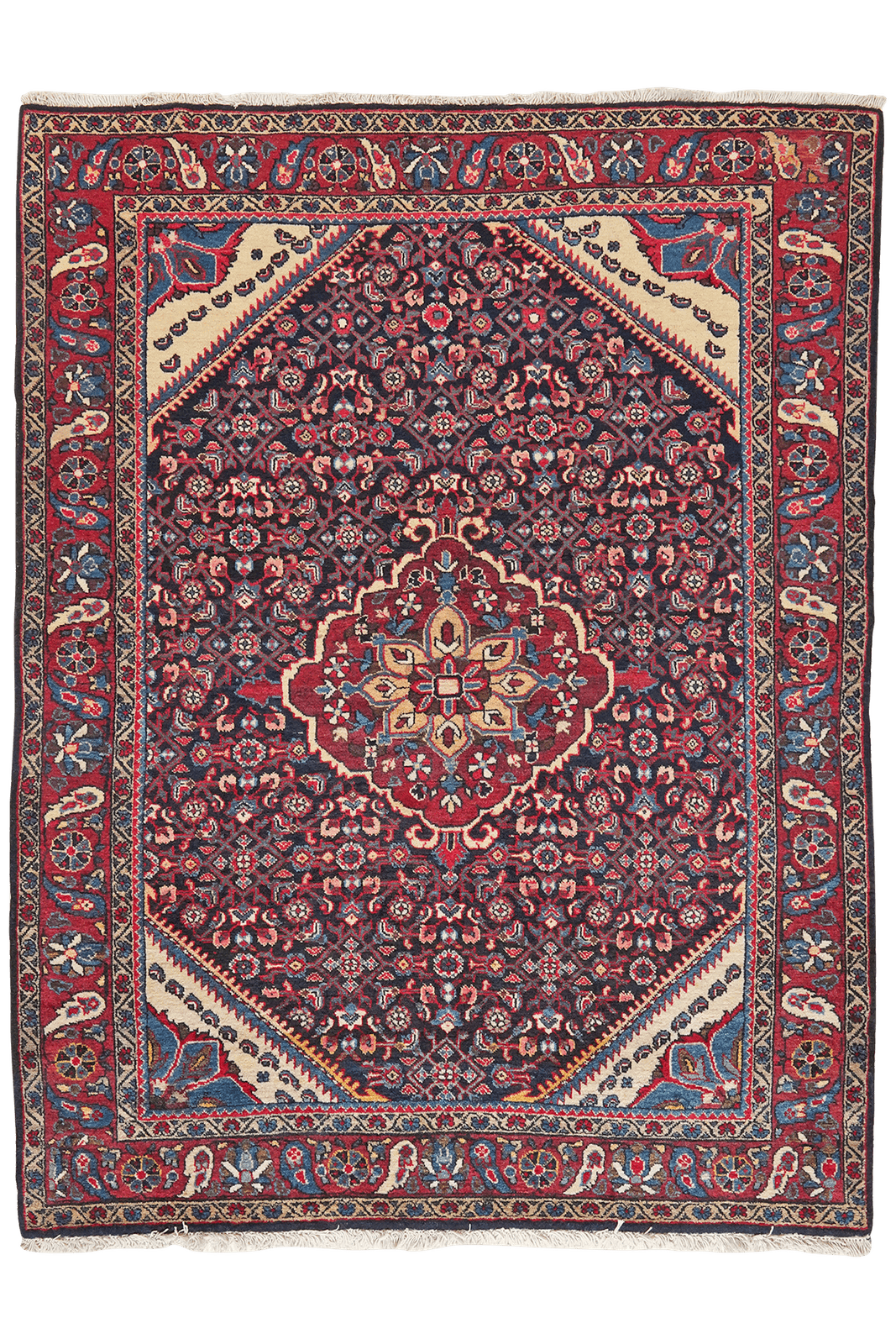 Indjelass — Hand-knotted, 142x191 cm, Blue, 100% Virgin Wool | Main view