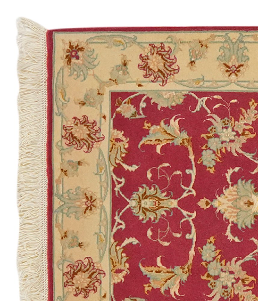 Tabriz 50 Raj — Hand-knotted, 67x111 cm, Red, 90% Schurwolle, 10% Seide | View 3