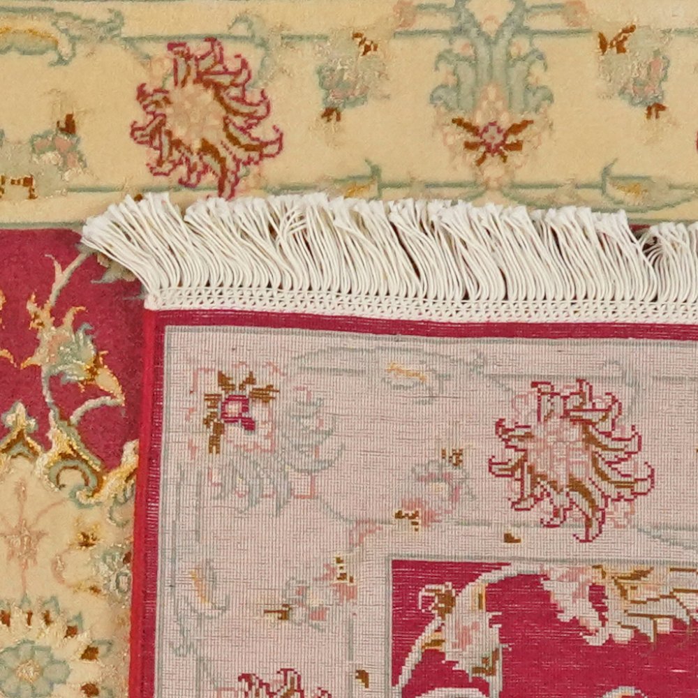 Tabriz 50 Raj — Hand-knotted, 67x111 cm, Red, 90% Schurwolle, 10% Seide | View 6