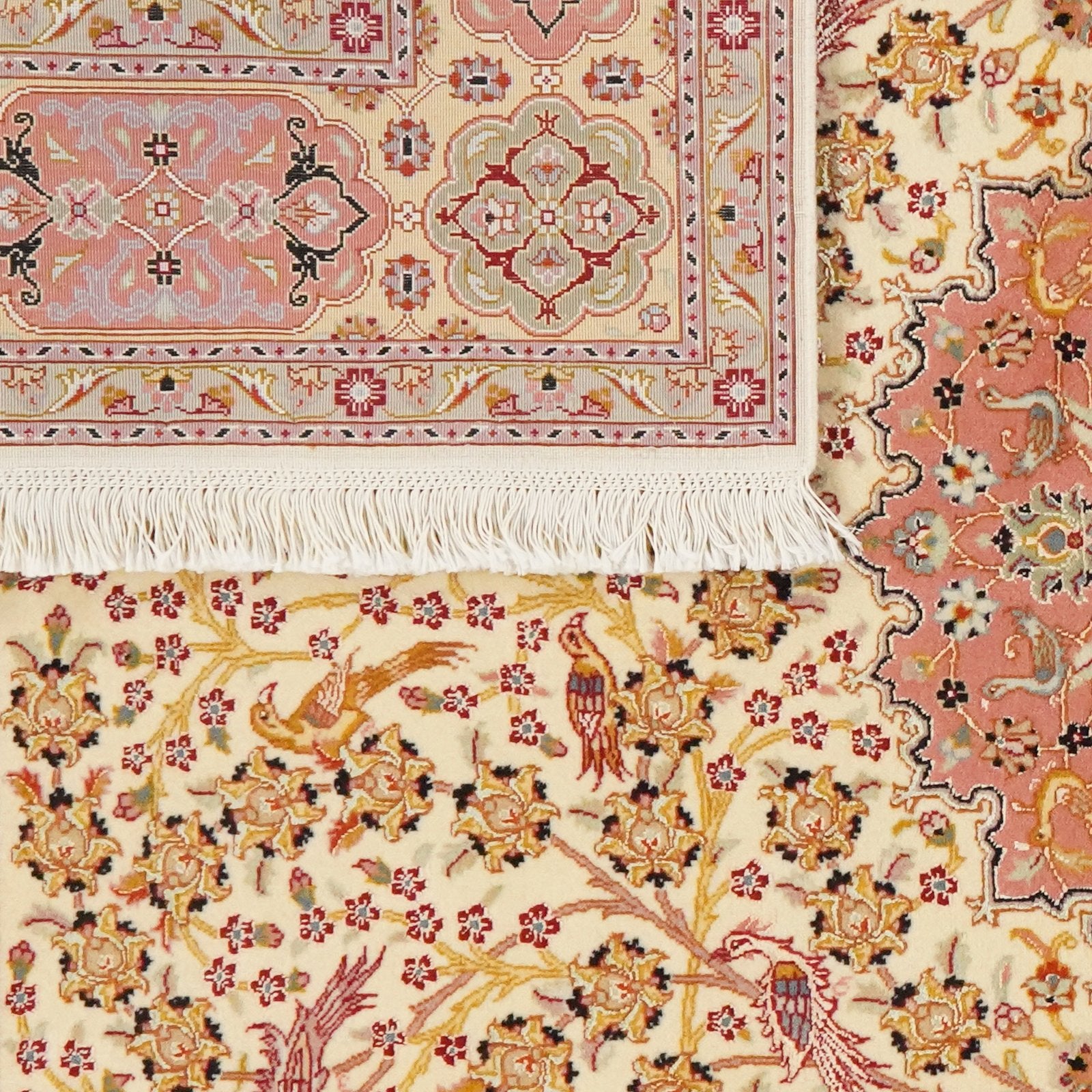 Tabriz 50 Raj — Hand-knotted, 150x199 cm, Beige, 95% Schurwolle, 5% Seide | View 6