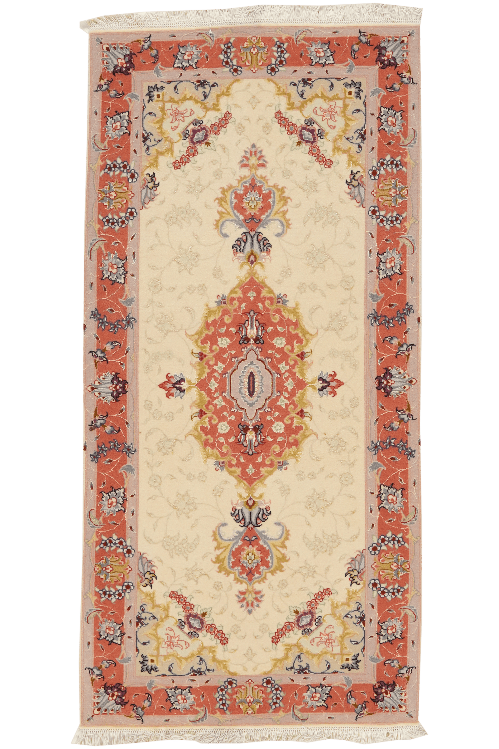 Tabriz 50 Raj — Hand-knotted, 75x157 cm, Beige, 100% Virgin Wool | Main view