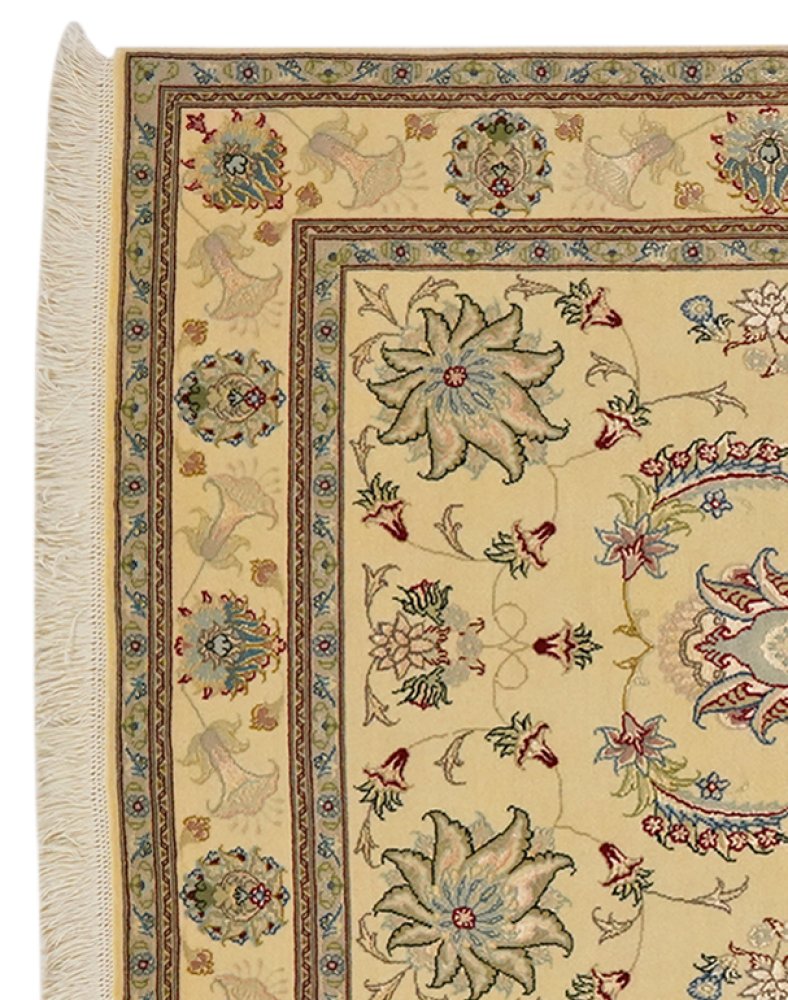 Tabriz 50 Raj — Hand-knotted, 99x151 cm, Beige, 90% Schurwolle, 10% Seide | View 3