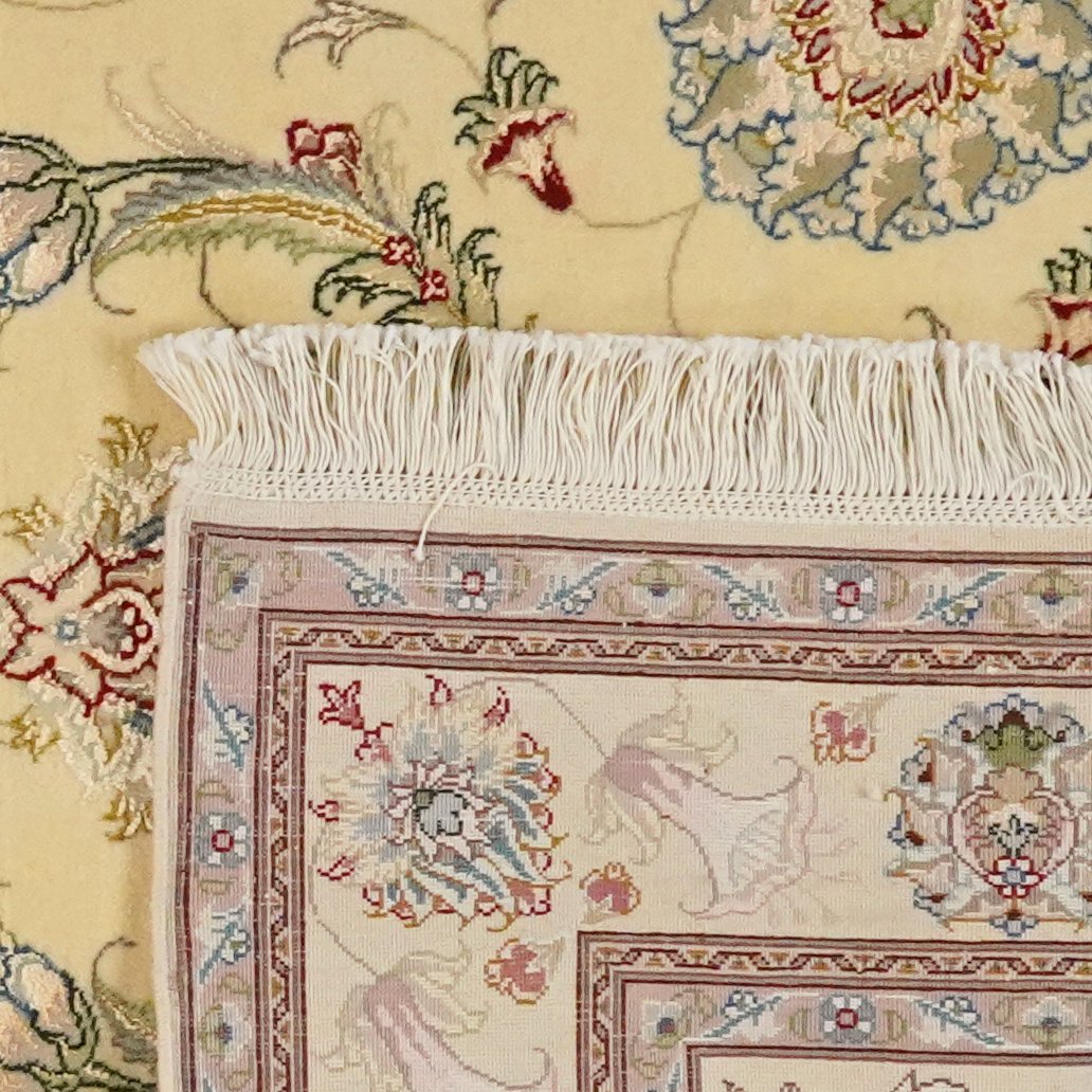 Tabriz 50 Raj — Hand-knotted, 99x151 cm, Beige, 90% Schurwolle, 10% Seide | View 6