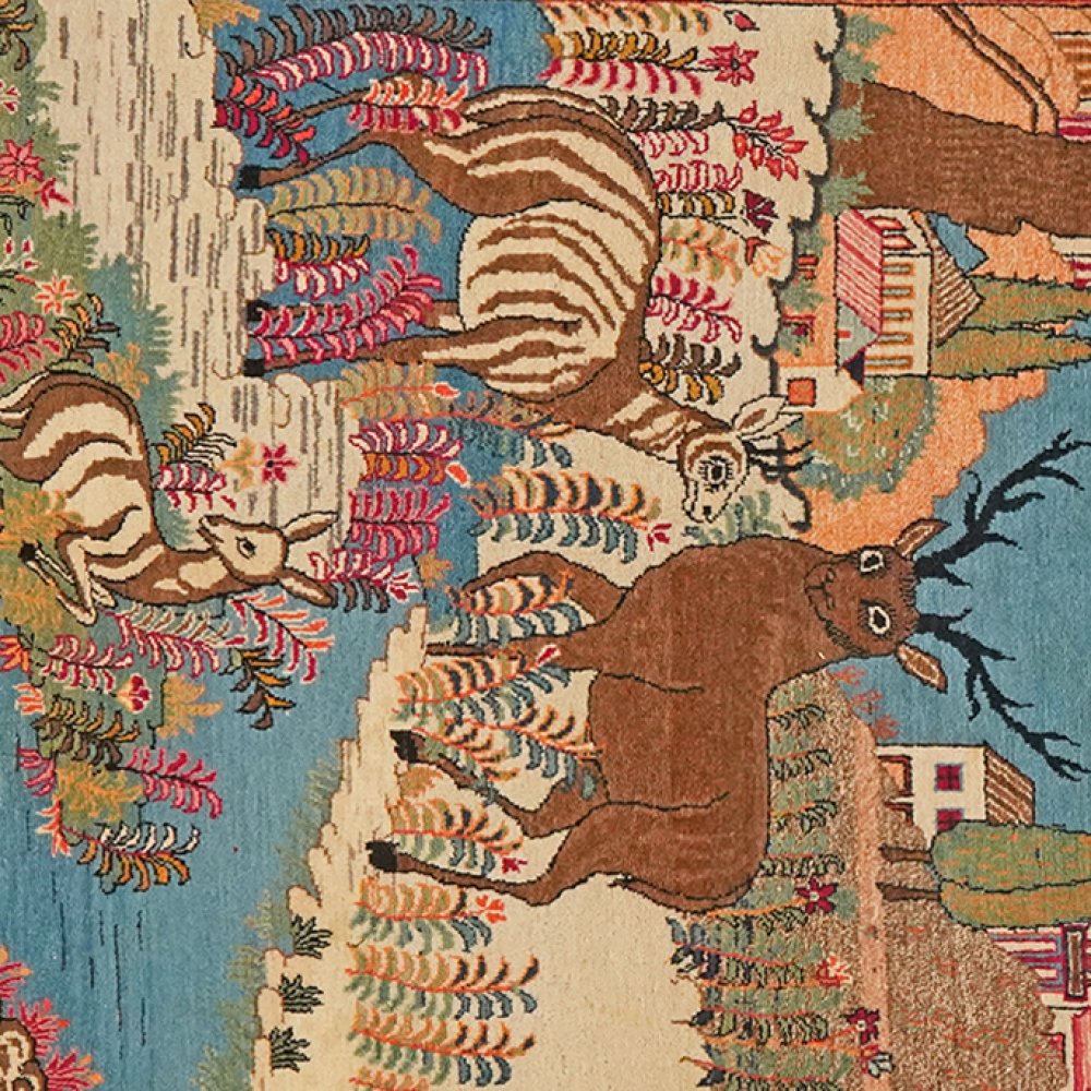 Kashan — Hand-knotted, 135x210 cm, Blue, 100% Virgin Wool | View 4