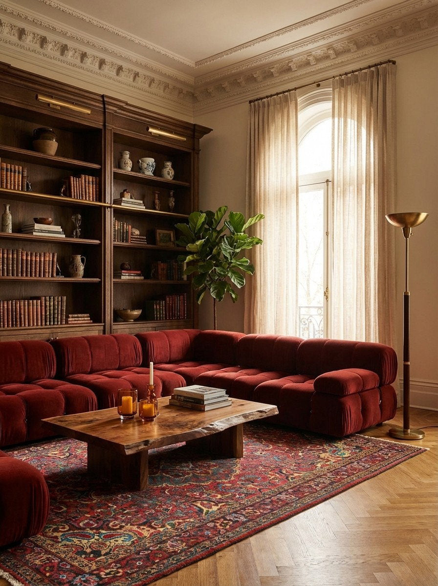 Bourtchalou — Handgefertigt, 206x144 cm, Blau, 100% Virgin Wool | Back view