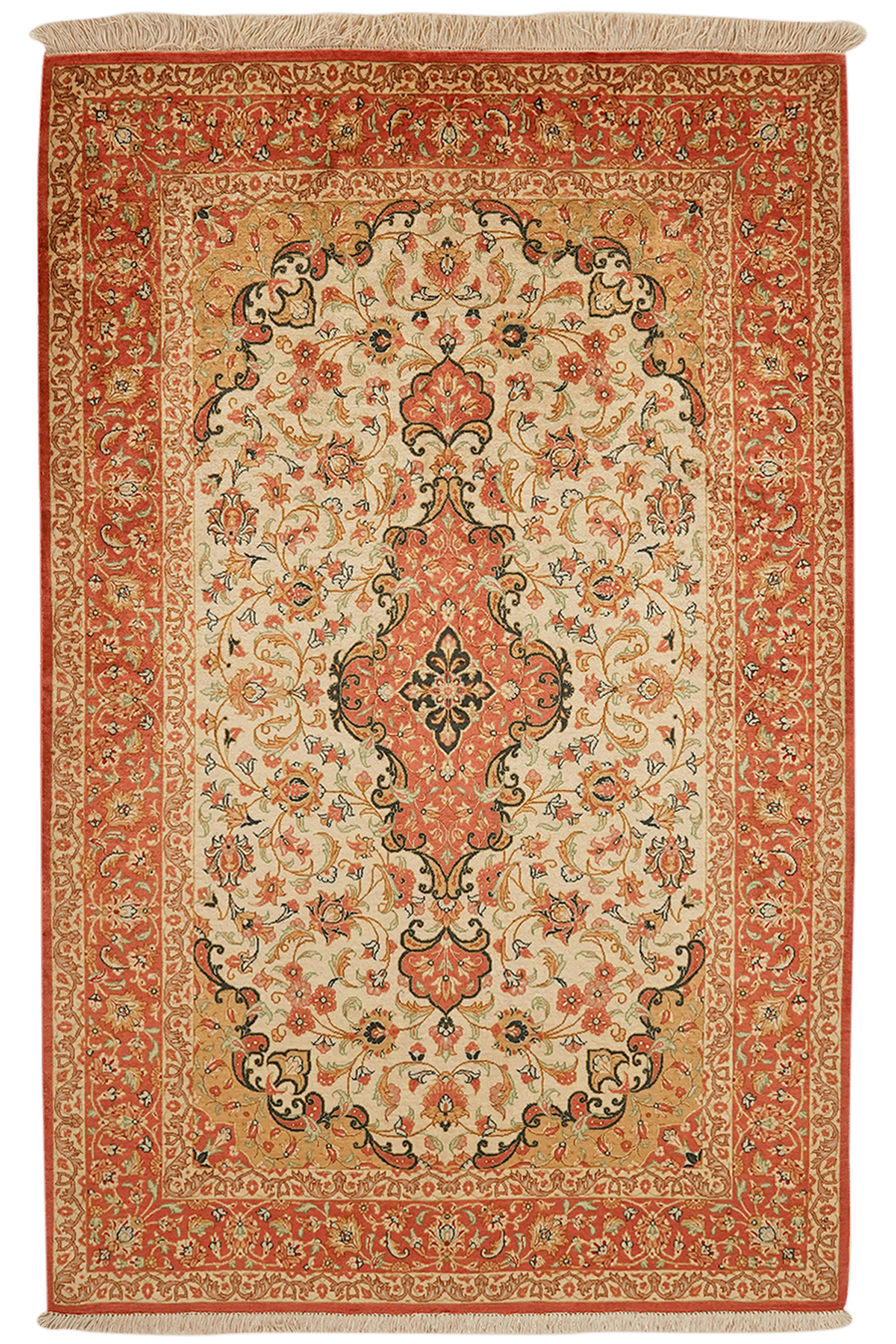 Ghoum Seide — Hand-knotted, 84x128 cm, Beige, 100% Silk | Main view