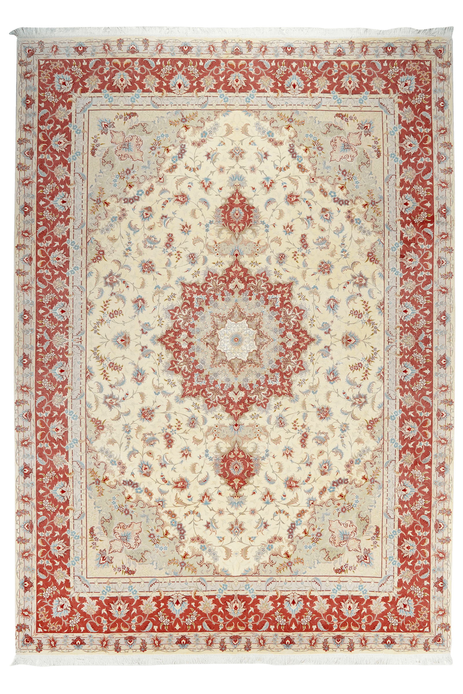 Tabriz 50 Raj — Hand-knotted, 250x350 cm, Beige, 100% Virgin Wool | Main view