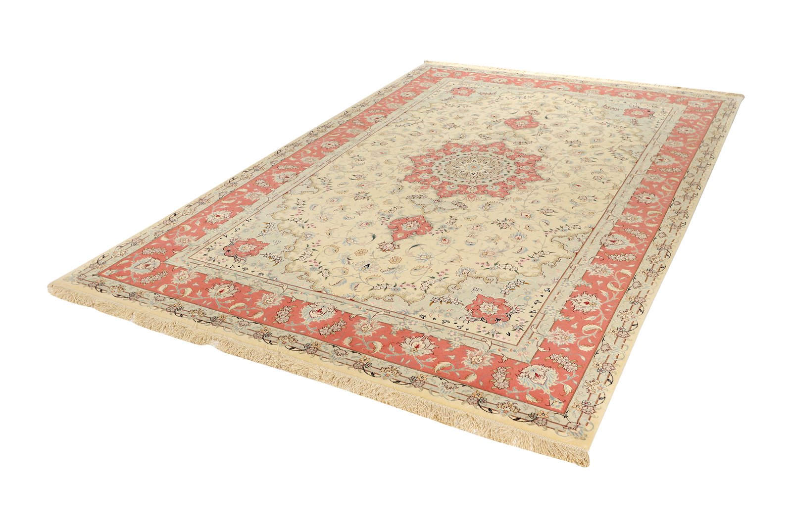 Tabriz 50 Raj — Hand-knotted, 196x304 cm, Beige, 100% Virgin Wool | View 5