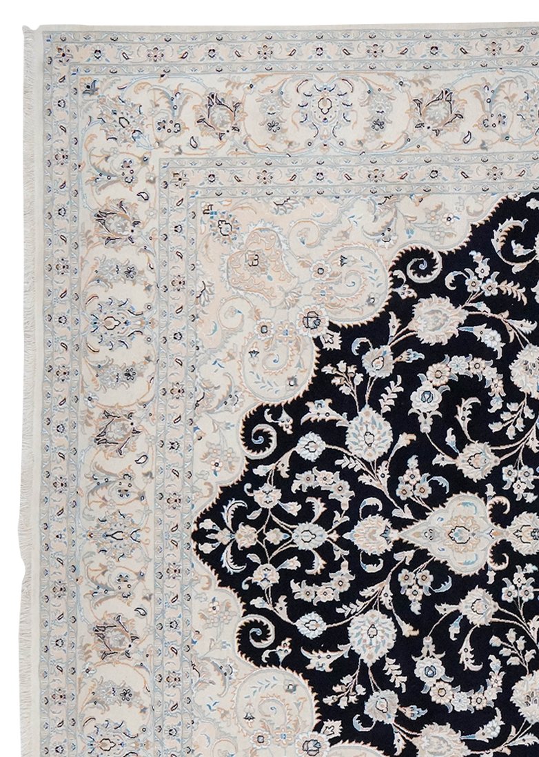 Nain 9La — Hand-knotted, 251x351 cm, Blue, 100% Virgin Wool | View 3