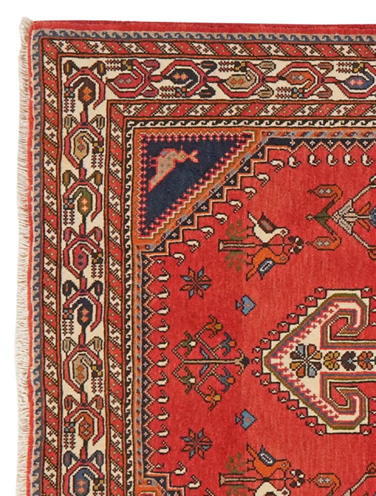 Nasrabad — Hand-knotted, 100x150 cm, Red, 100% Virgin Wool | View 3