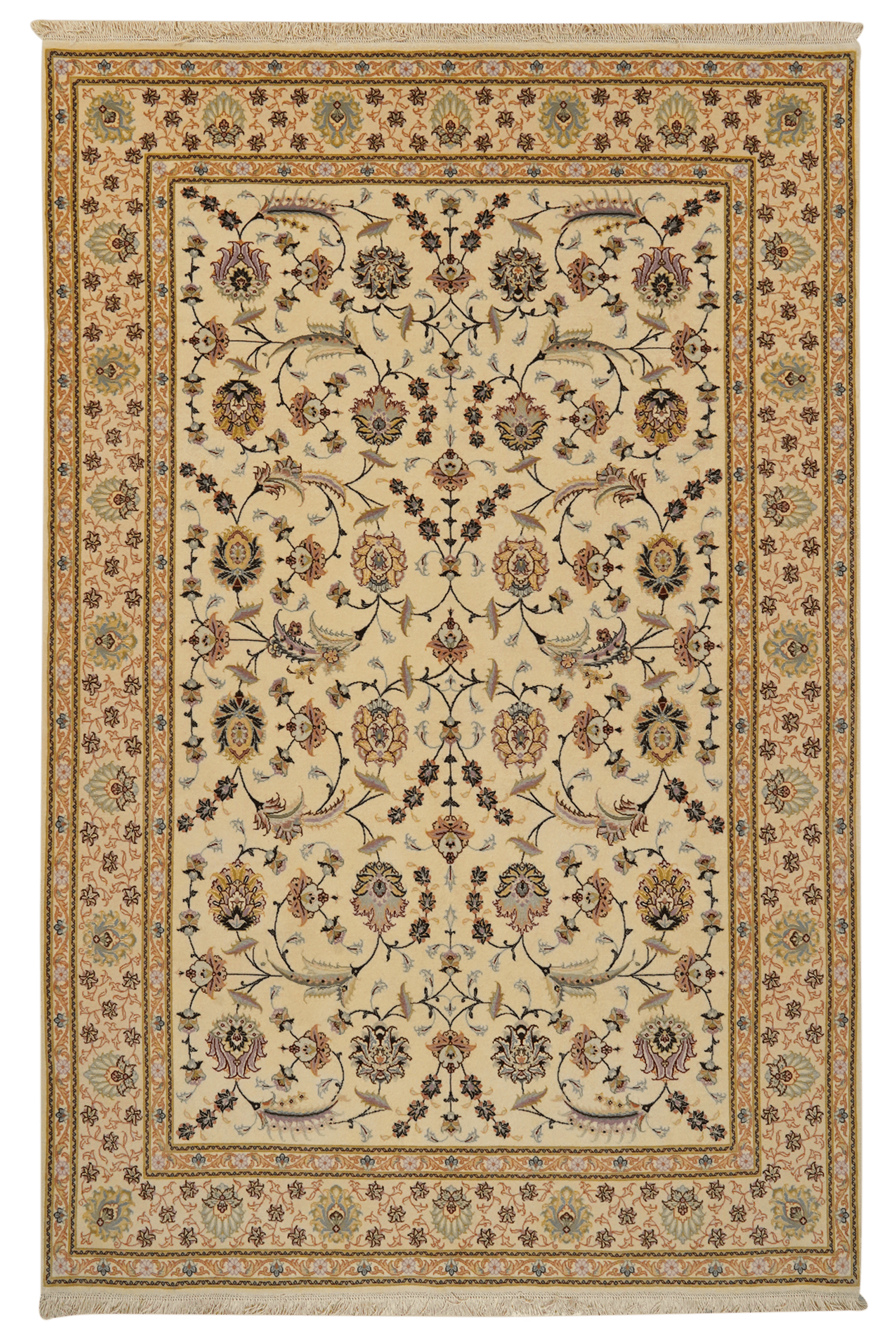 Tabriz 50 Raj — Hand-knotted, 151x229 cm, Beige, 100% Virgin Wool | Main view