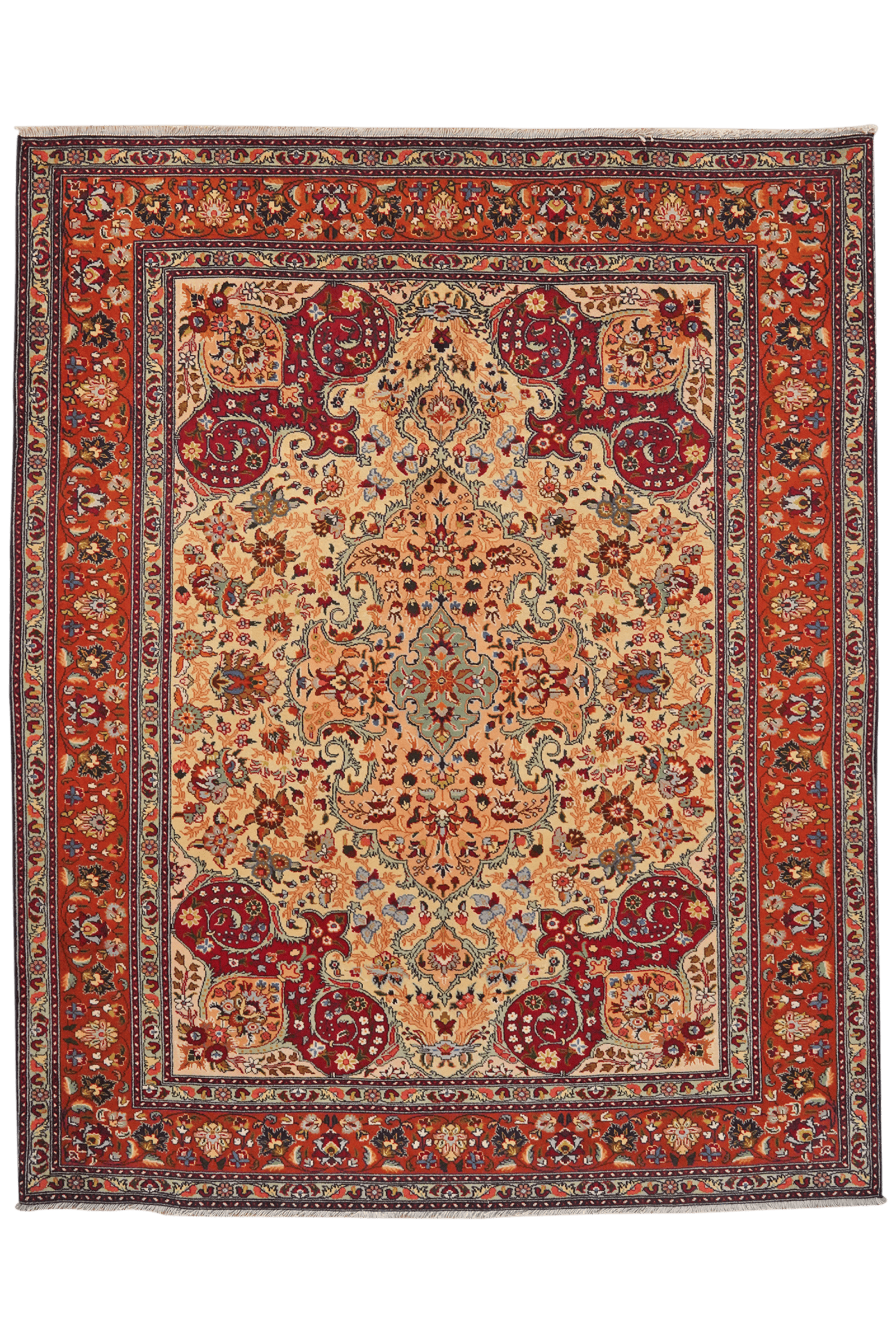 Tabriz Old — Hand-knotted, 150x185 cm, Beige, 100% Virgin Wool | Main view
