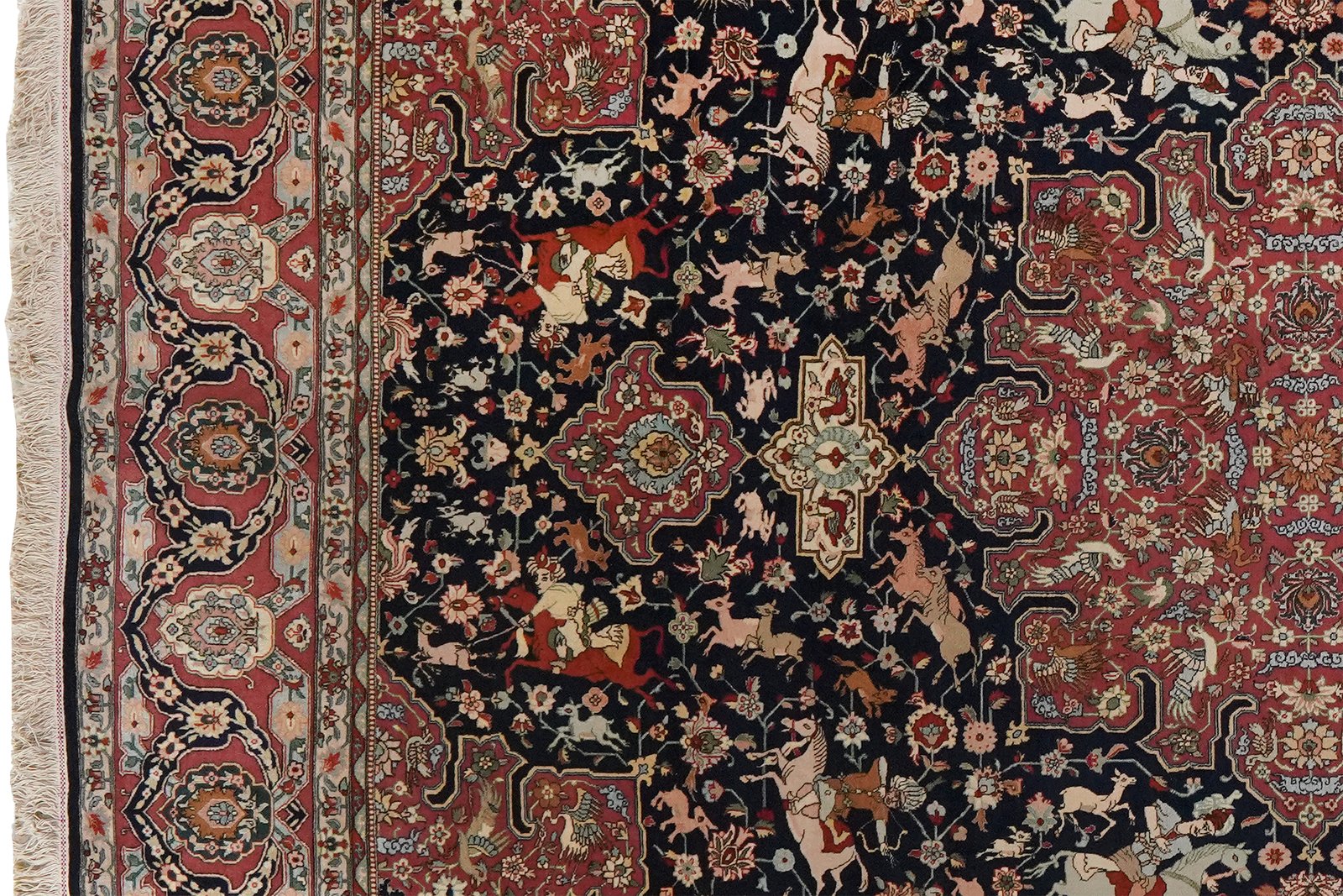 Tabriz Old — Hand-knotted, 241x332 cm, Blue, 100% Virgin Wool | View 3