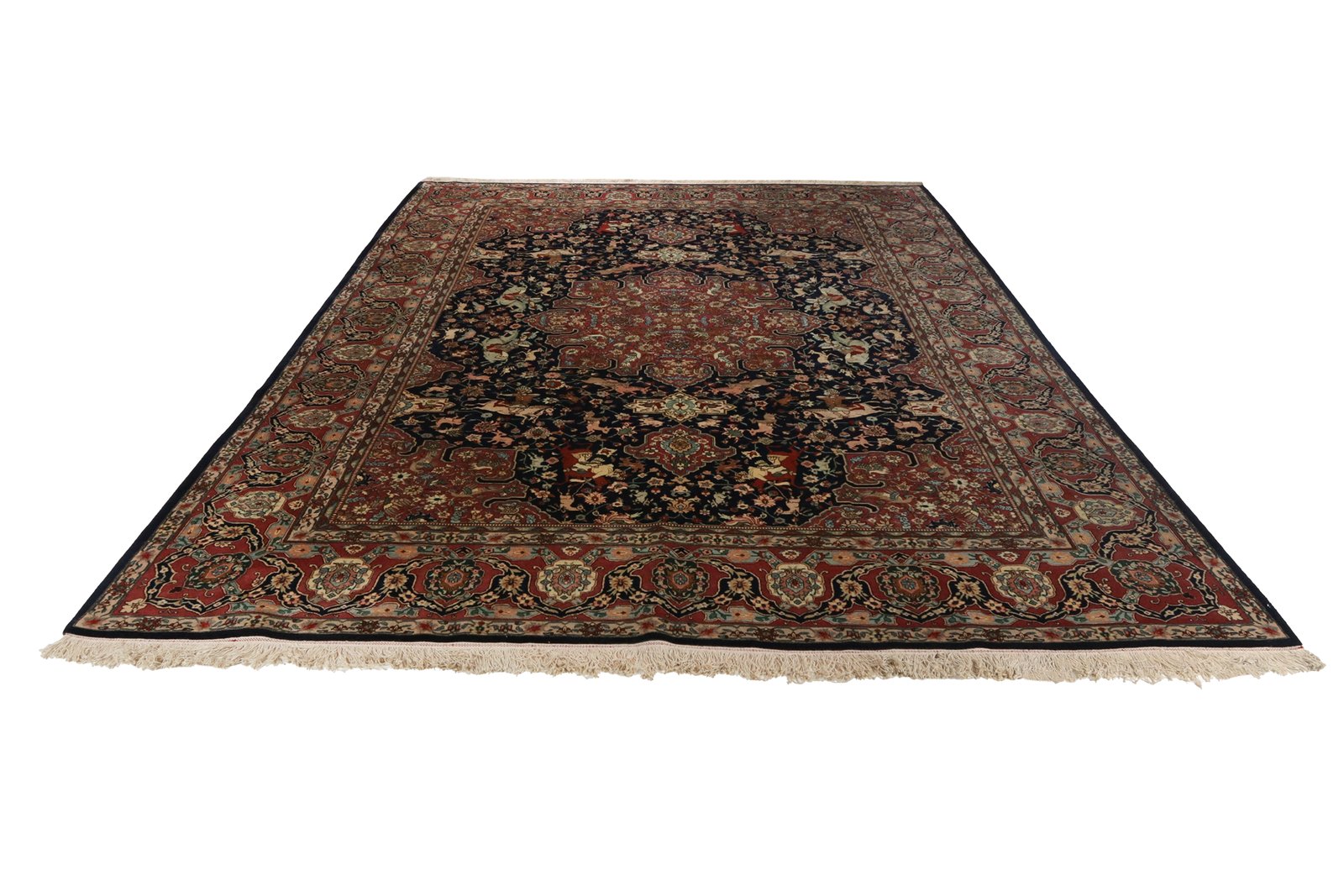 Tabriz Old — Hand-knotted, 241x332 cm, Blue, 100% Virgin Wool | View 6