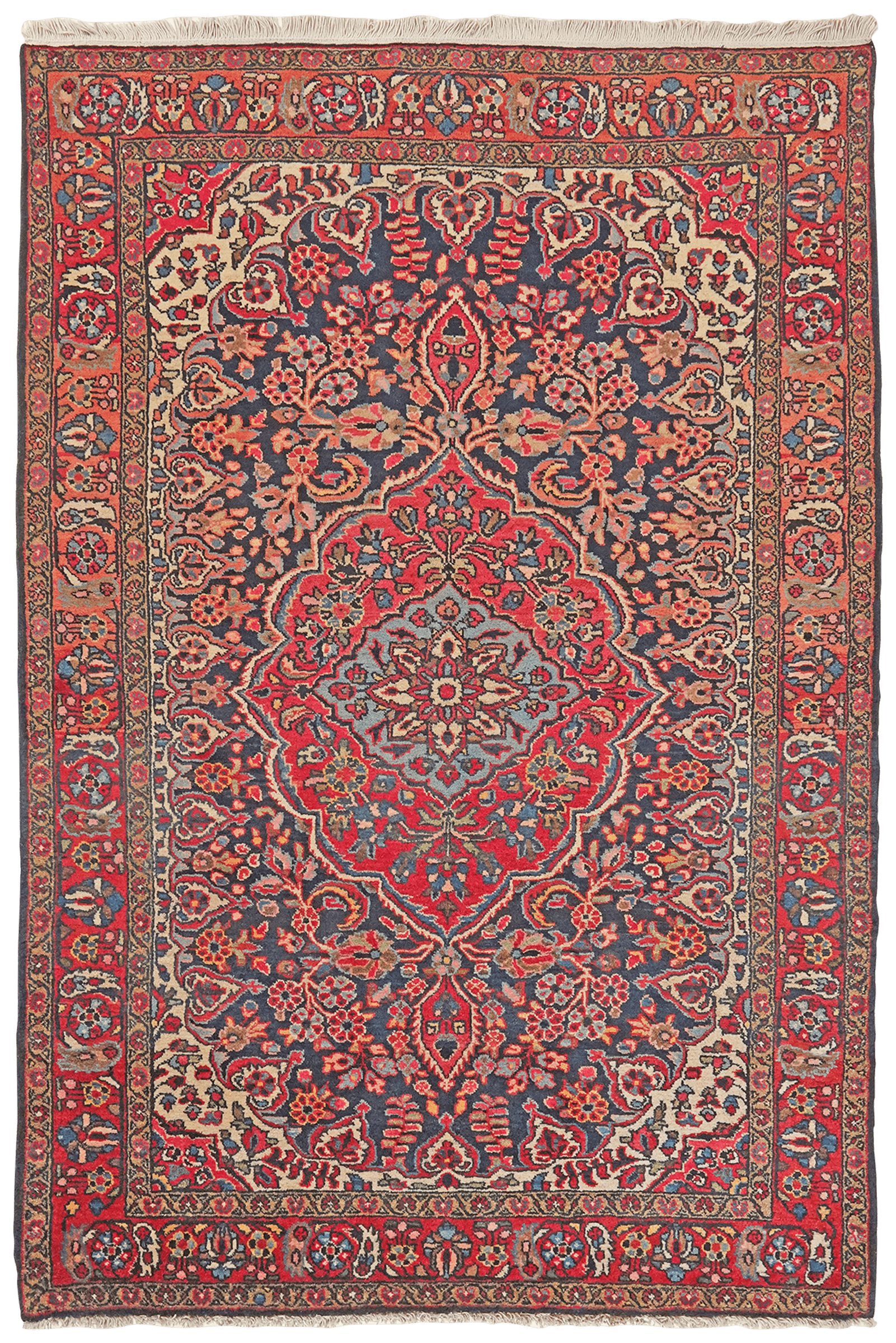 Bourtchalou — Hand-knotted, 138x207 cm, Blue, 100% Virgin Wool | Main view