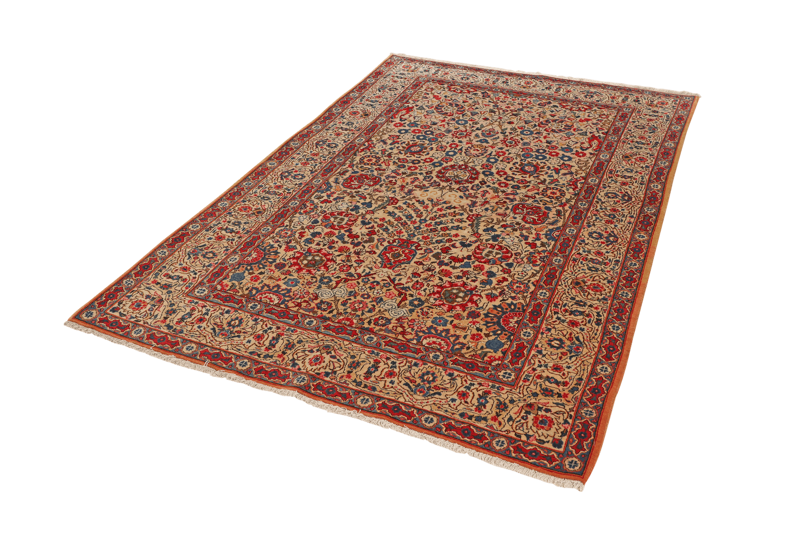 Kashan — Hand-knotted, 135x204 cm, Beige, 100% Virgin Wool | View 5