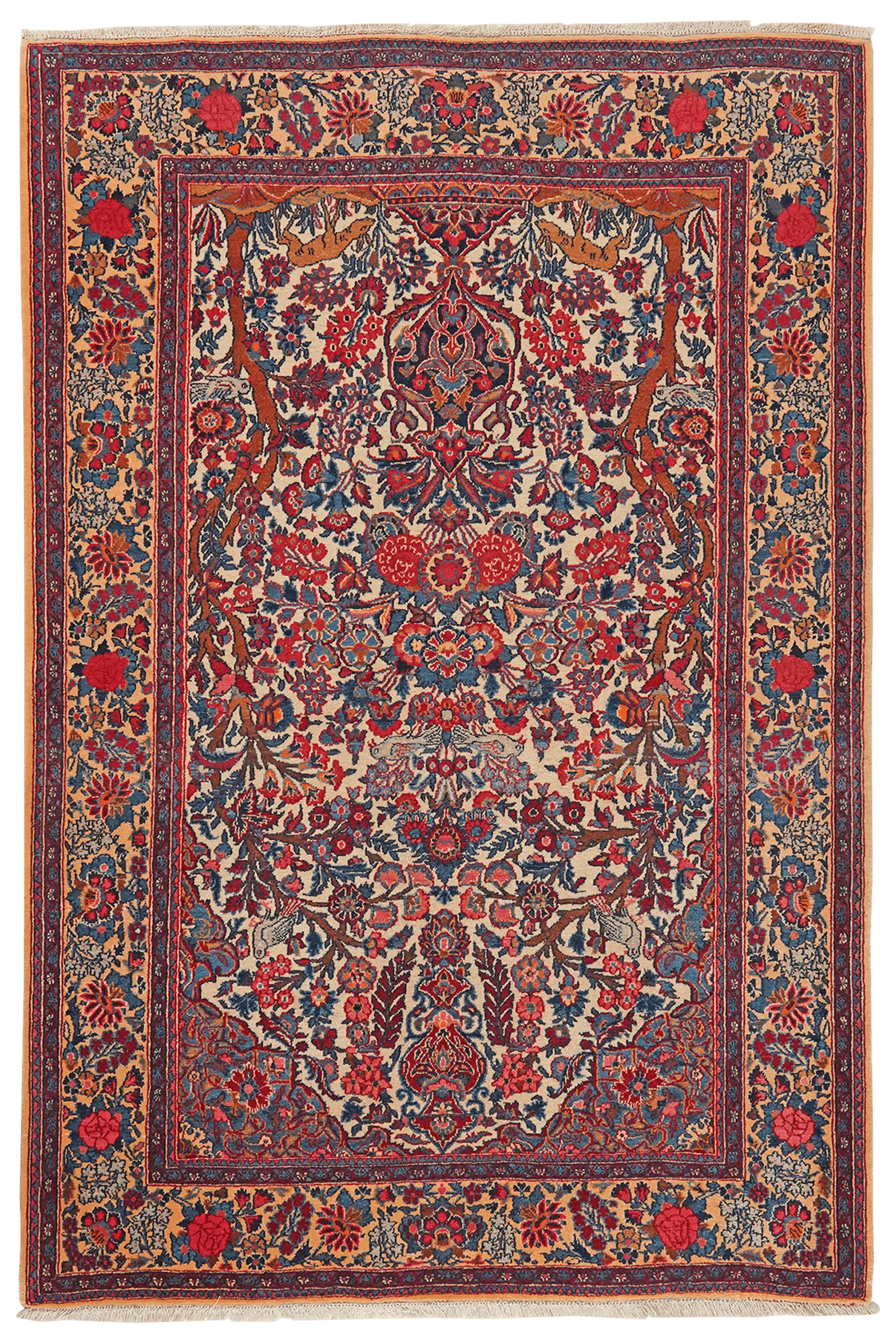 Ghazvin — Hand-knotted, 136x204 cm, Beige, 100% Virgin Wool | Main view