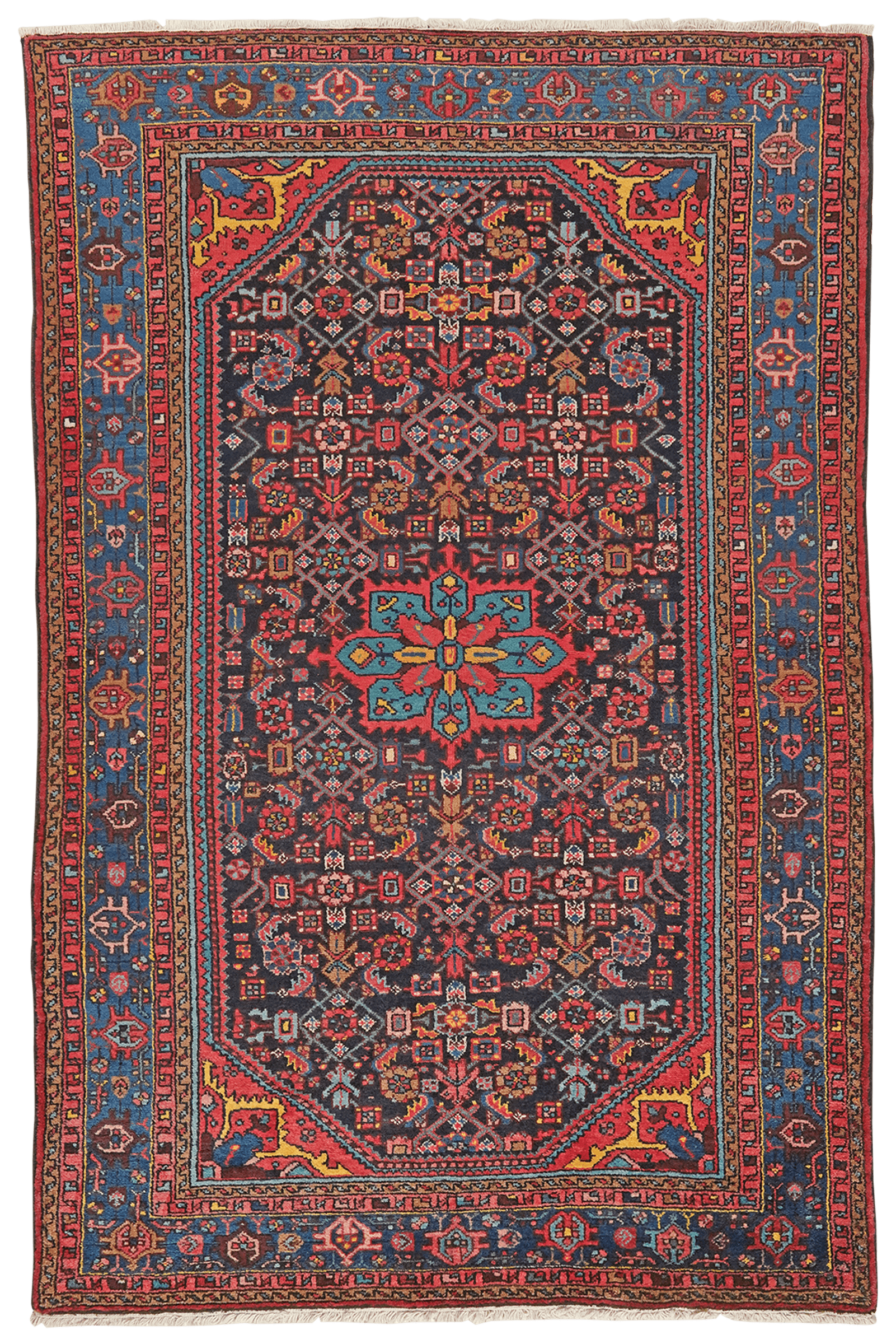 Indjelass — Hand-knotted, 135x200 cm, Blue, 100% Virgin Wool | Main view