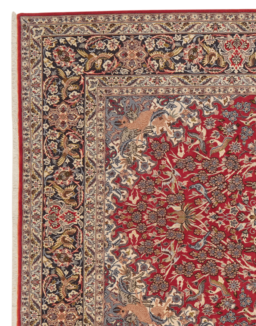 Isfahan — Hand-knotted, 160x240 cm, Red, 100% Virgin Wool | View 3