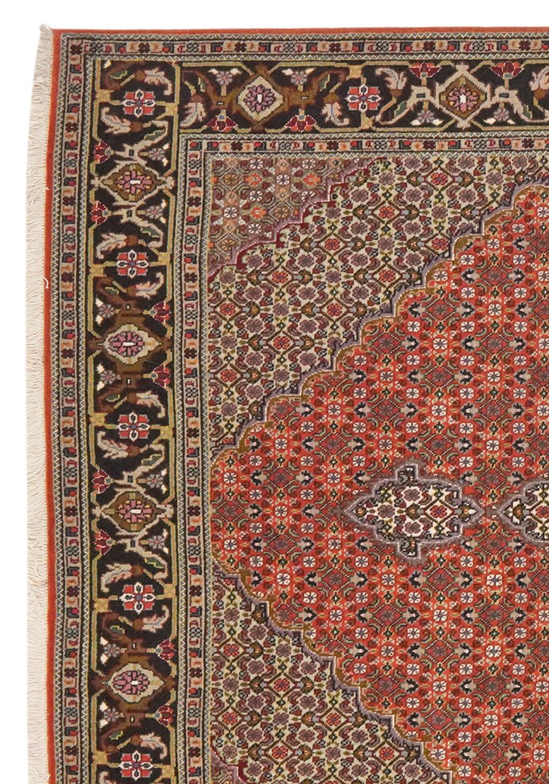 Tabriz 40 Raj — Hand-knotted, 154x200 cm, Red, 95% Schurwolle, 5% Seide | View 3