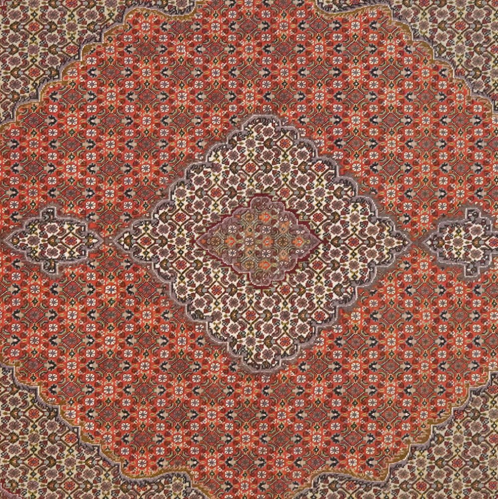 Tabriz 40 Raj — Hand-knotted, 154x200 cm, Red, 95% Schurwolle, 5% Seide | View 4