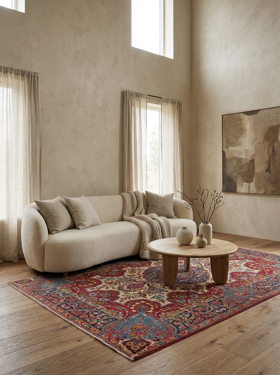 Tabriz Old — Hand-knotted, 140x200 cm, Beige, 100% Virgin Wool | Detail view