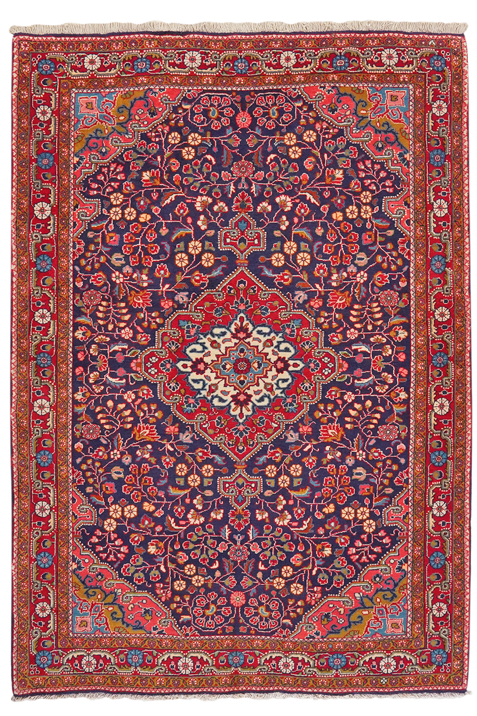 Djozan — Hand-knotted, 110x162 cm, Blue, 100% Virgin Wool | Main view