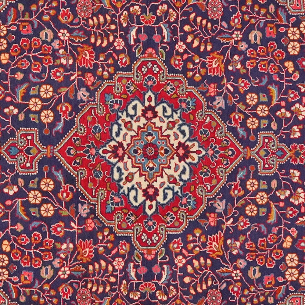 Djozan — Hand-knotted, 110x162 cm, Blue, 100% Virgin Wool | View 4