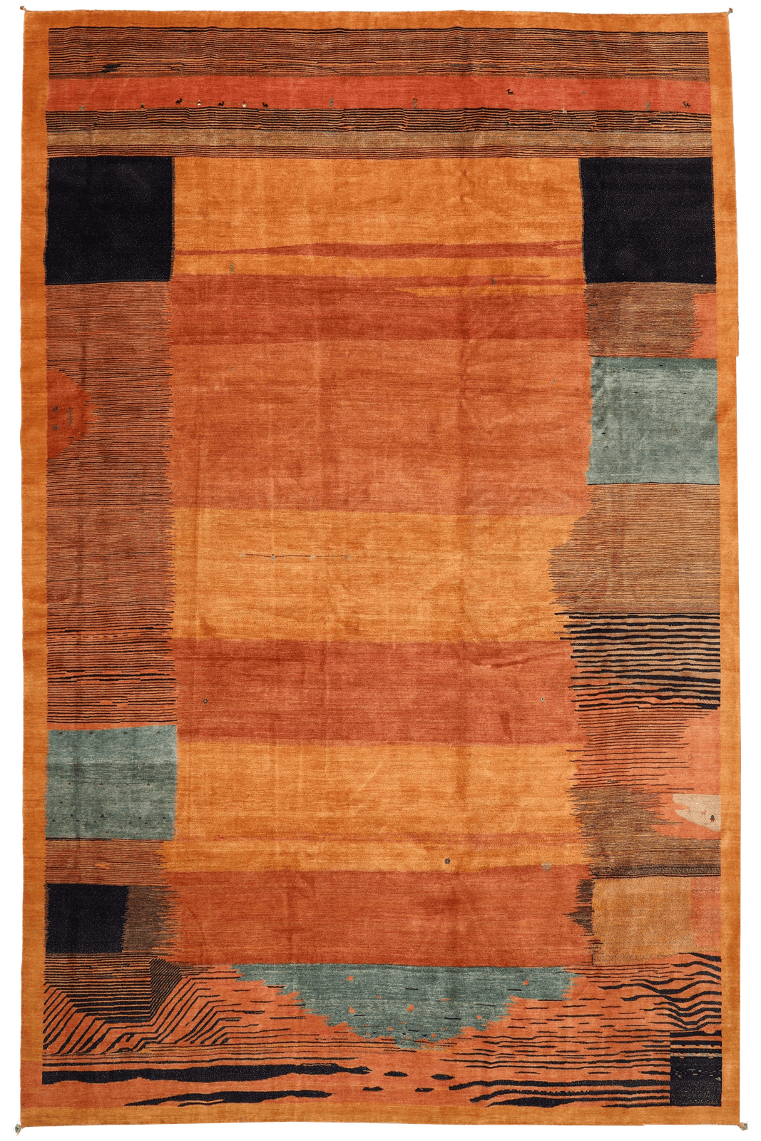 Rizbaf — Hand-knotted, 416x583 cm, Orange, 100% Virgin Wool | Main view