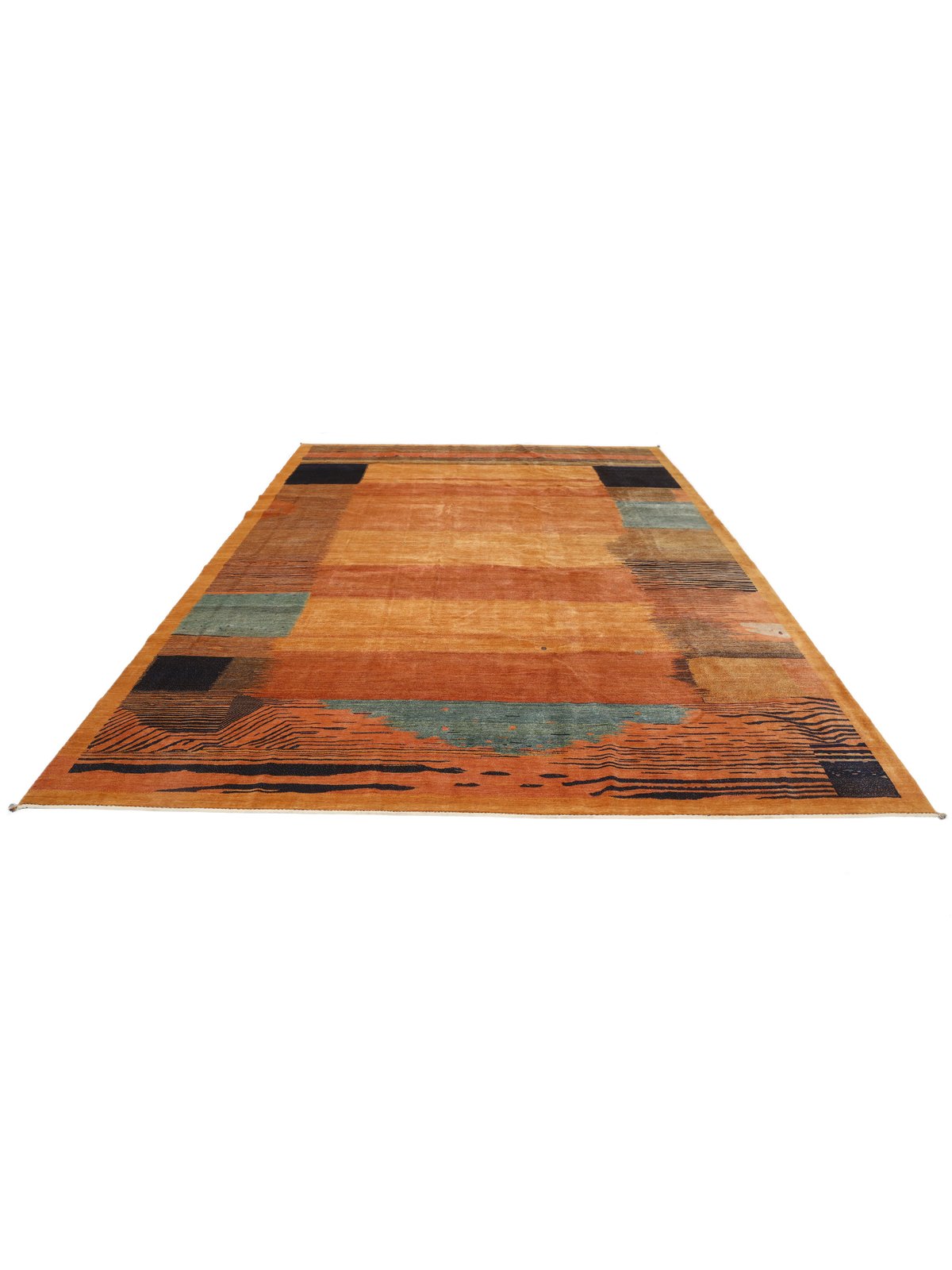 Rizbaf — Hand-knotted, 416x583 cm, Orange, 100% Virgin Wool | View 4
