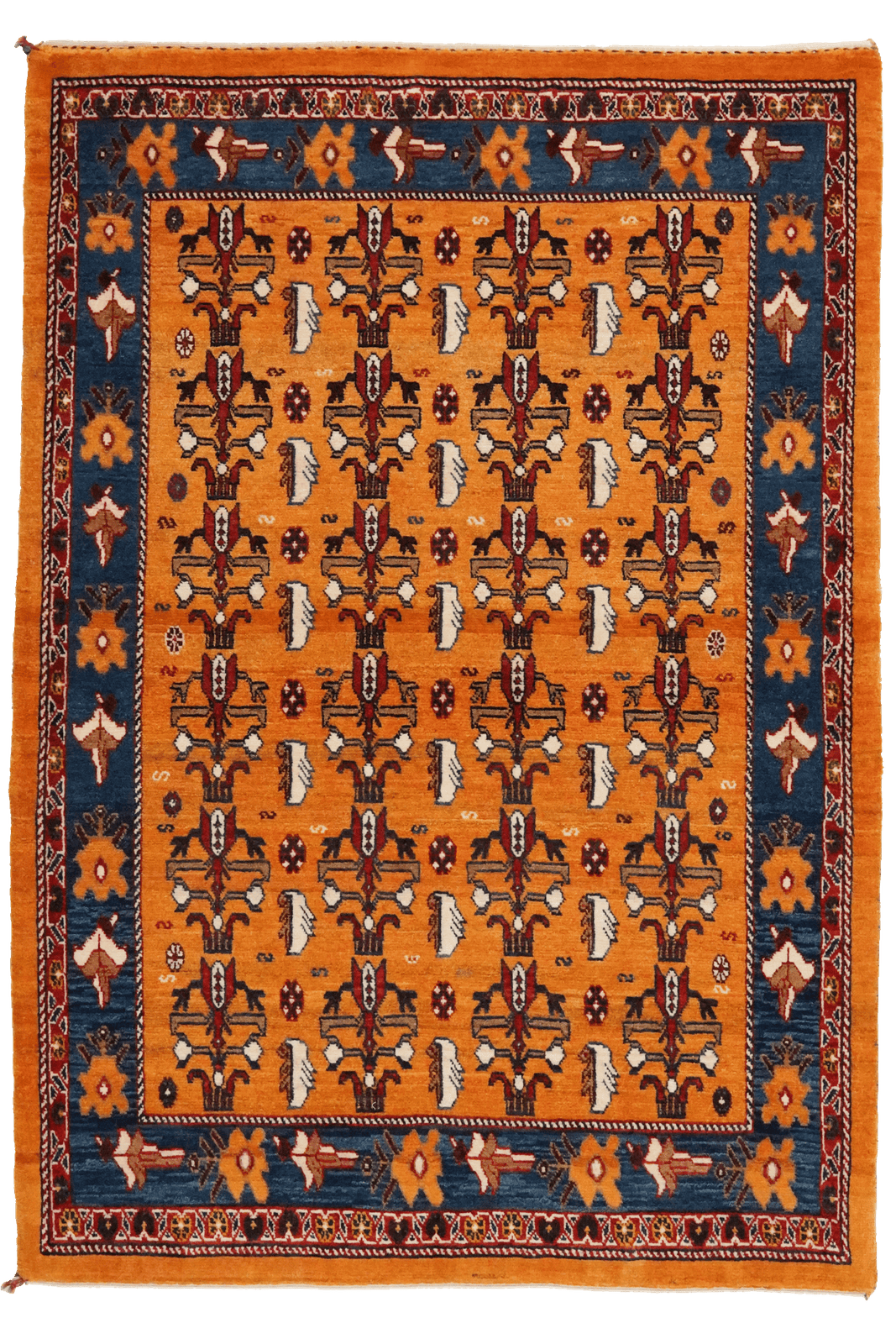 Rizbaf — Hand-knotted, 102x152 cm, Yellow, 100% Virgin Wool | Main view