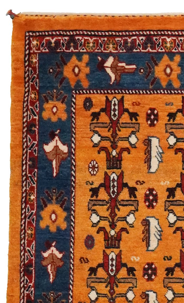 Rizbaf — Hand-knotted, 102x152 cm, Yellow, 100% Virgin Wool | View 3