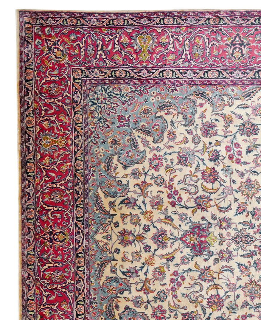 Kirman — Hand-knotted, 249x359 cm, Beige, 100% Virgin Wool | View 3