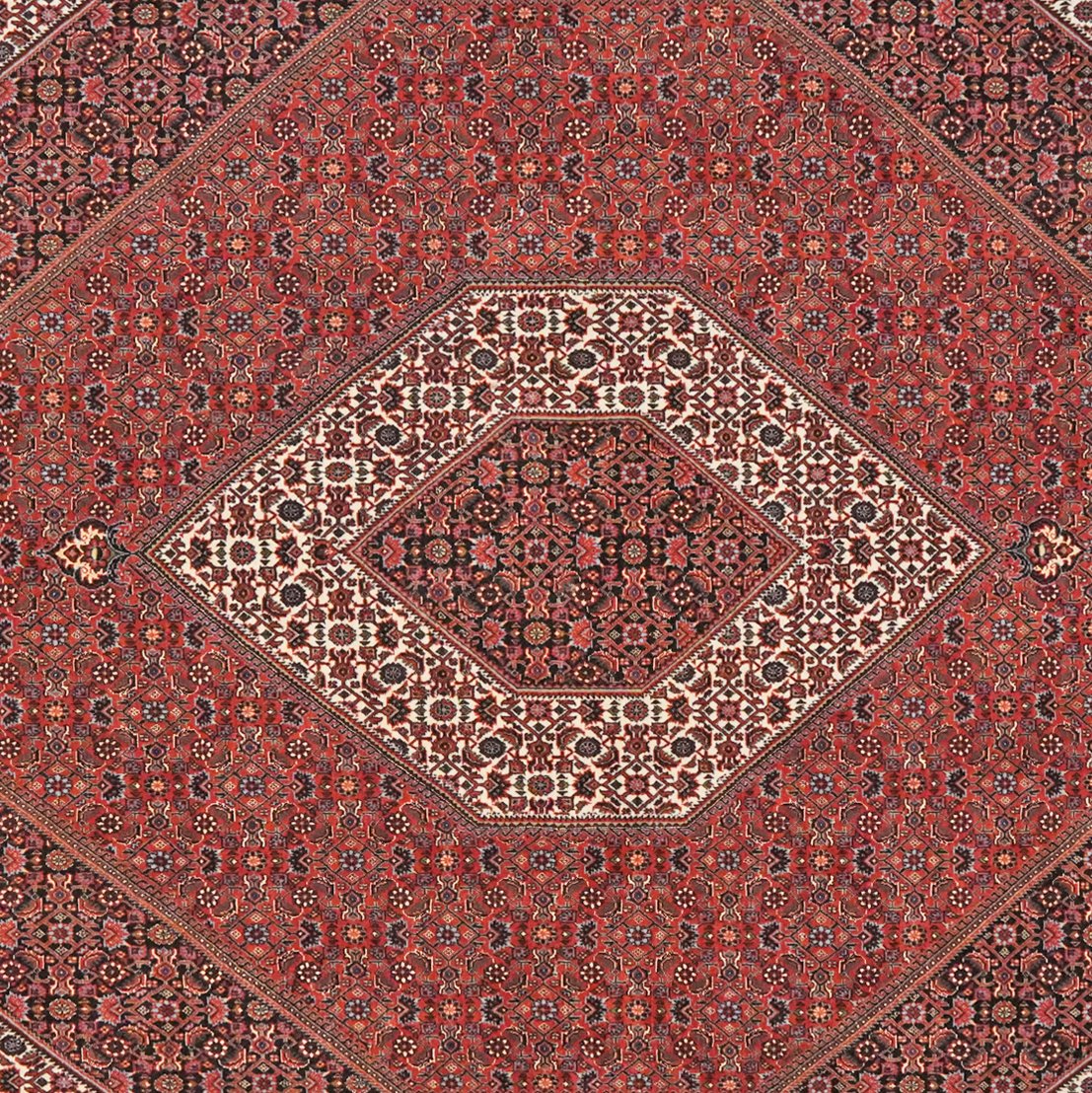 Bidjar Bookan — Hand-knotted, 203x250 cm, Red, 90% Schurwolle, 10% Seide | View 4