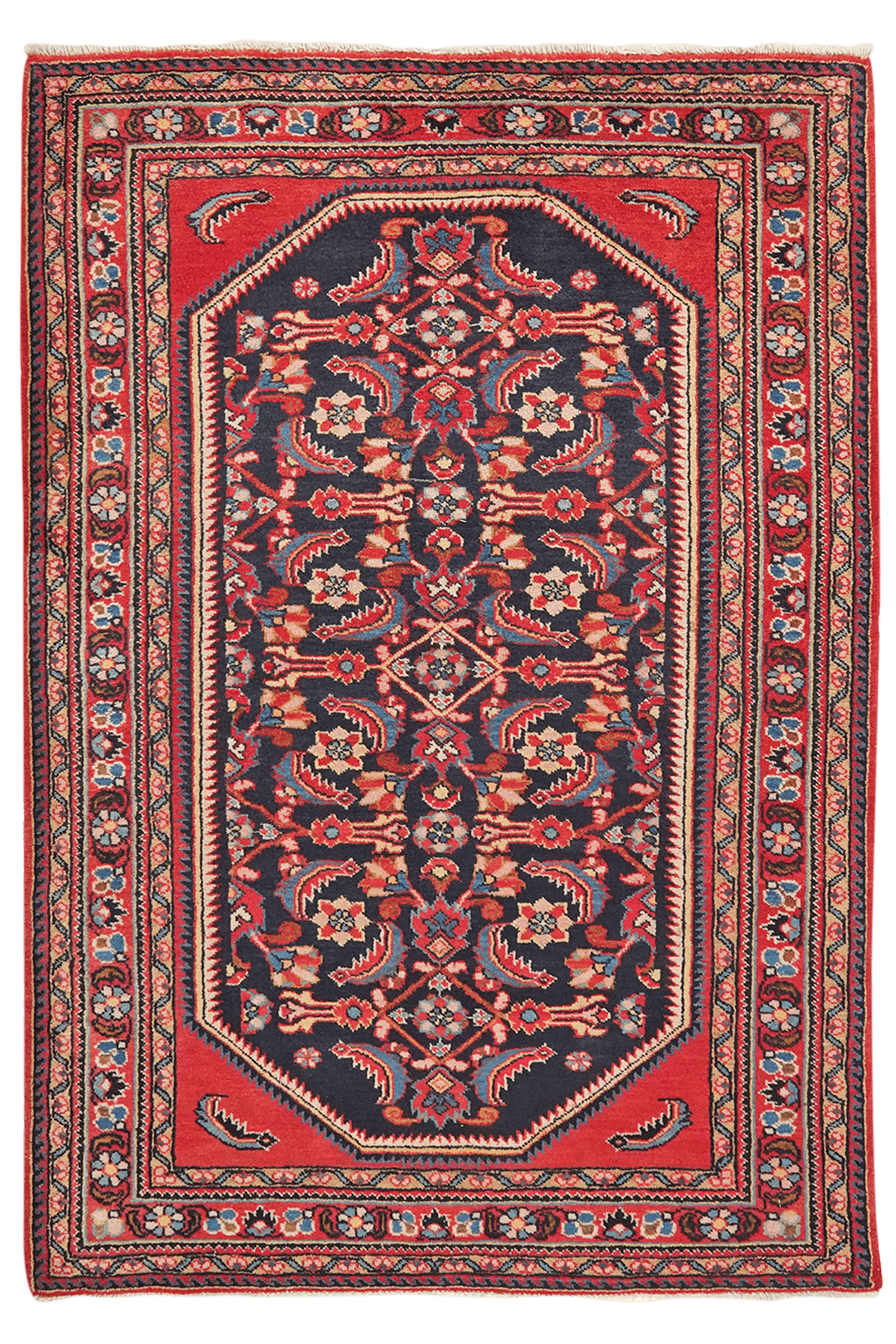 Lilian — Hand-knotted, 110x160 cm, Blue, 100% Virgin Wool | Main view