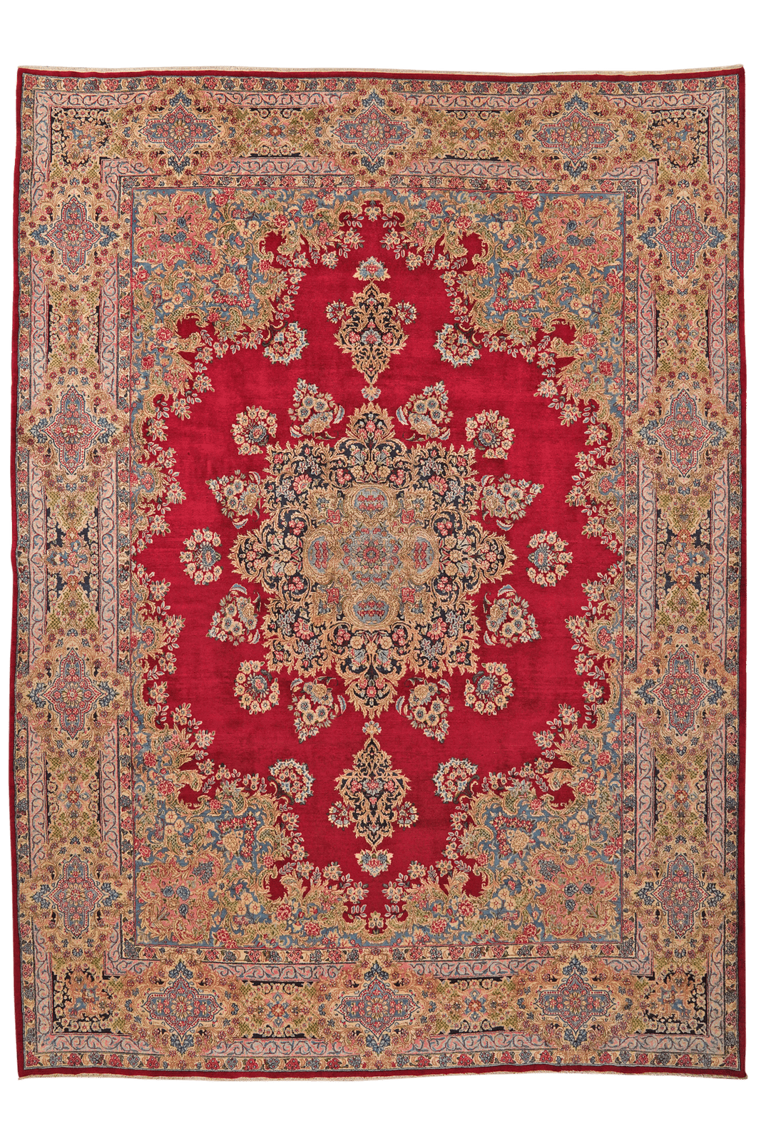 Ravar — Hand-knotted, 296x414 cm, Red, 100% Virgin Wool | Main view