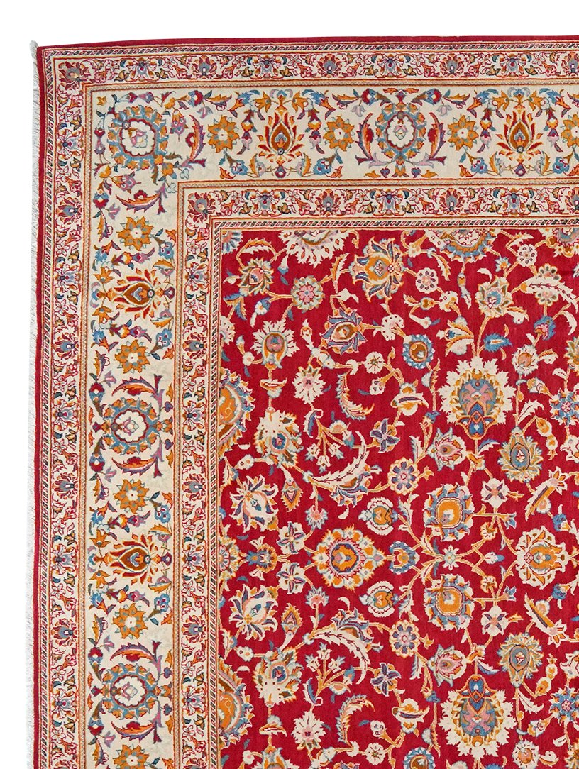 Kashan — Hand-knotted, 229x326 cm, Red, 100% Virgin Wool | View 3
