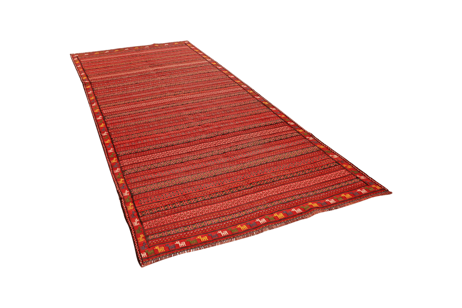 Kelim Kordi — Handmade, 159x325 cm, Red, 100% Virgin Wool | View 5