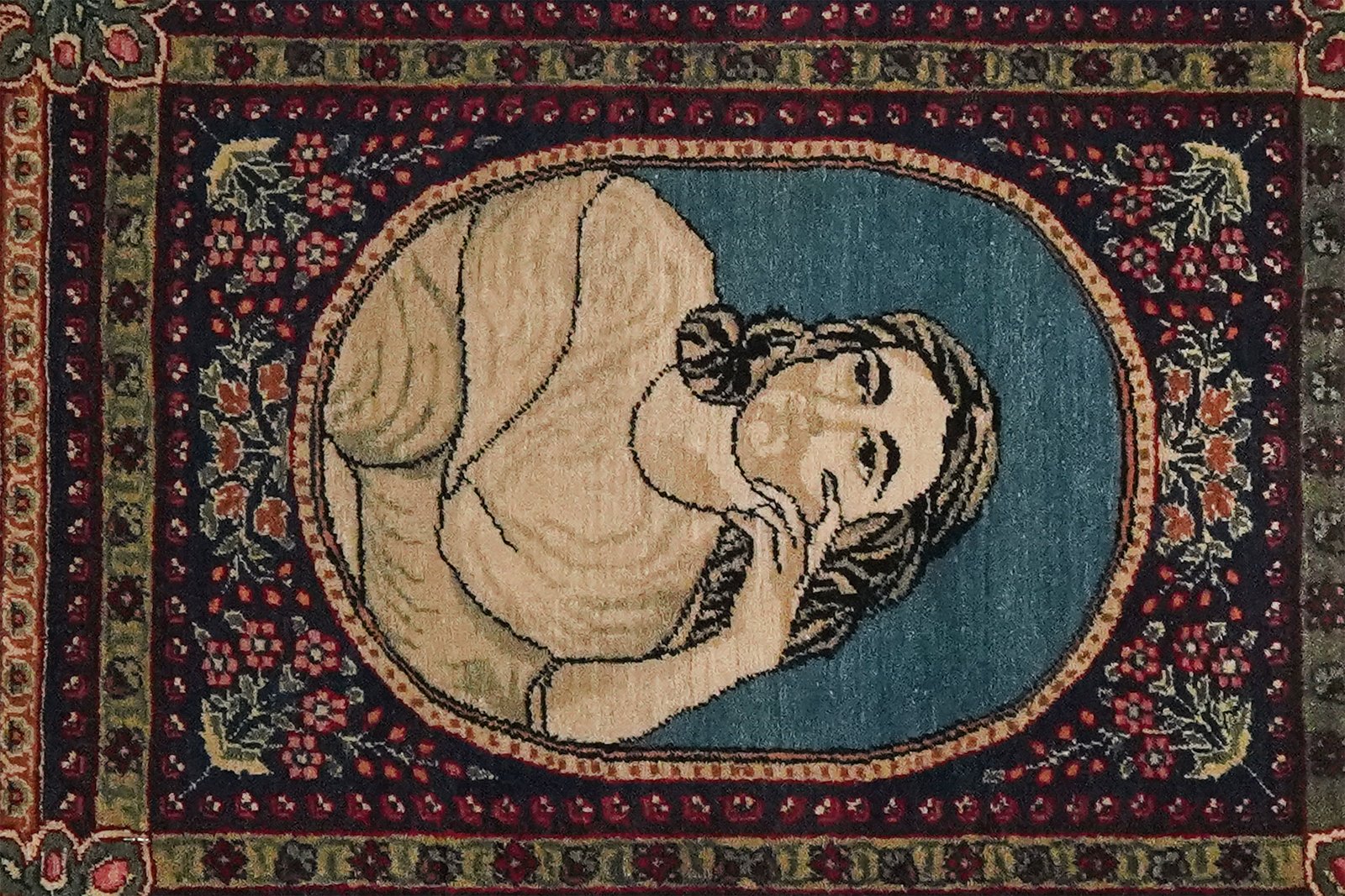 Teheran — Hand-knotted, 55x72 cm, Blue, 100% Virgin Wool | View 4