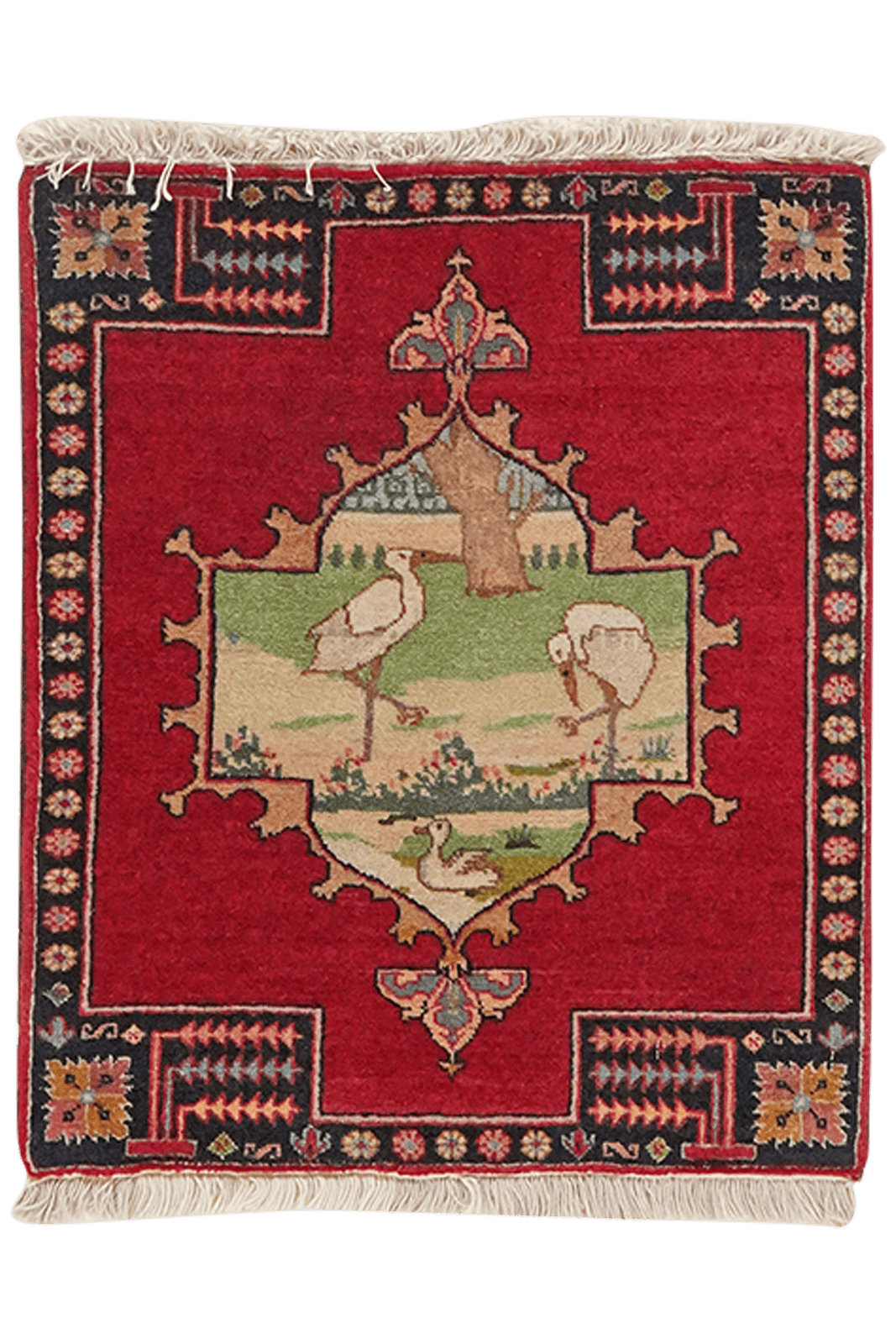 Kashan — Hand-knotted, 48x57 cm, Red, 100% Virgin Wool | Main view