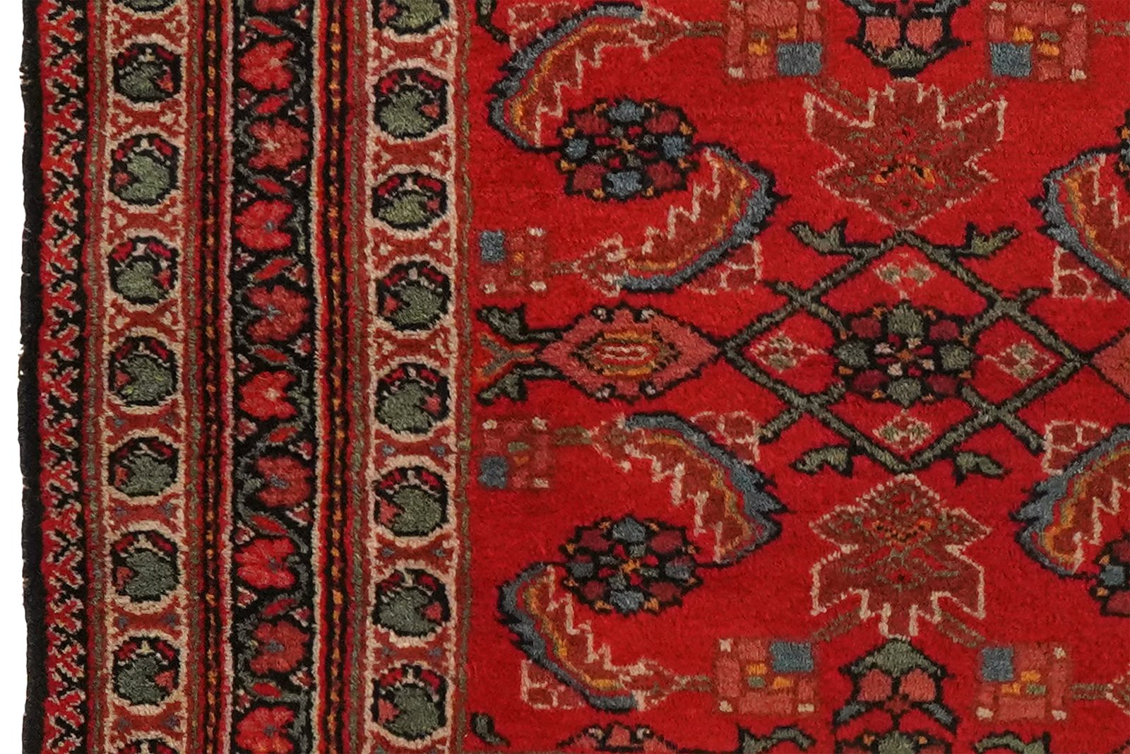 Farahan — Hand-knotted, 80x68 cm, Red, 100% Virgin Wool | View 3