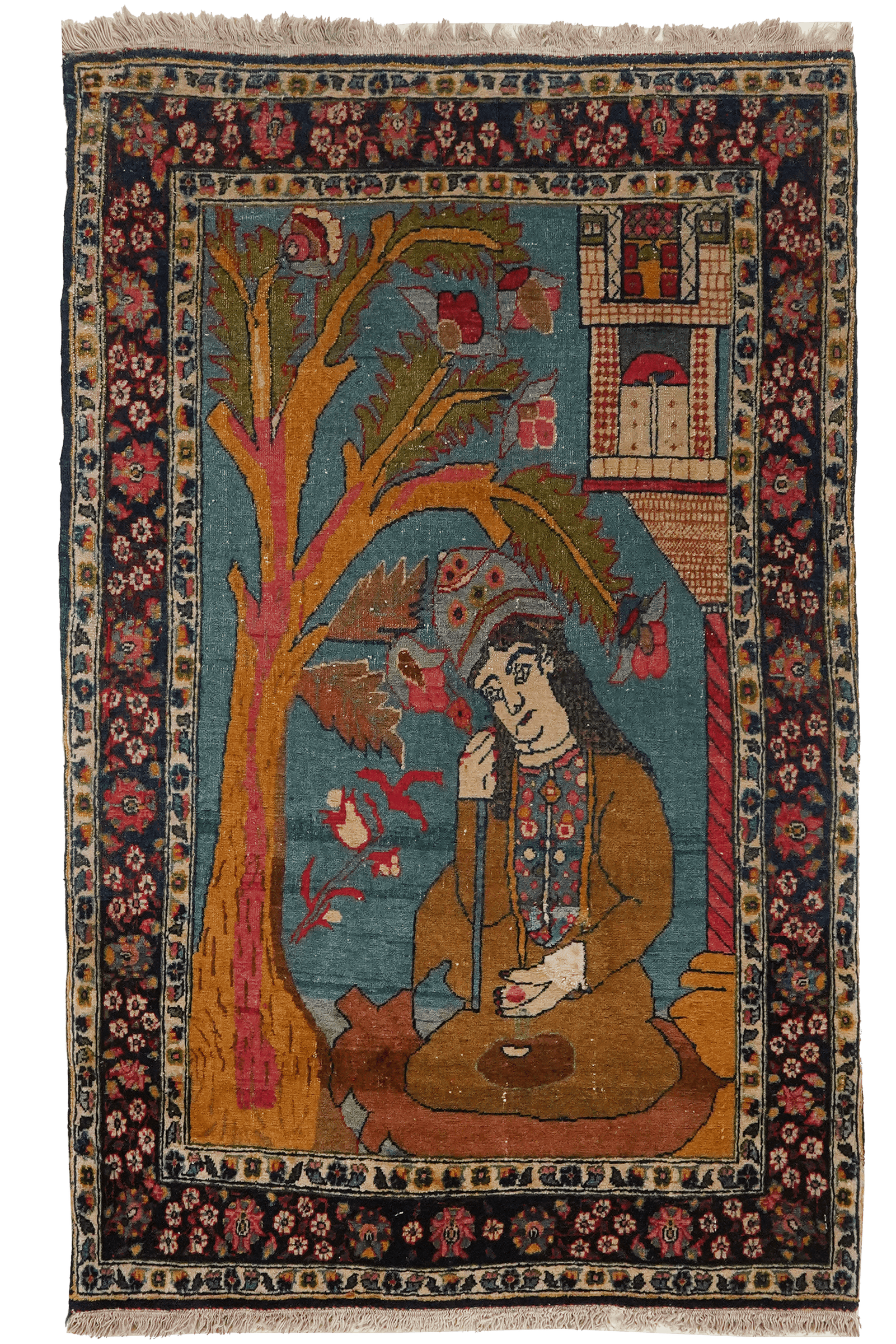Tabriz Antique — Hand-knotted, 64x100 cm, Blue, 100% Virgin Wool | Main view