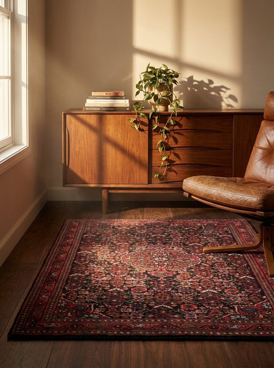 Bidjar — Handgefertigt, 83x68 cm, Rot, 100% Virgin Wool | Back view